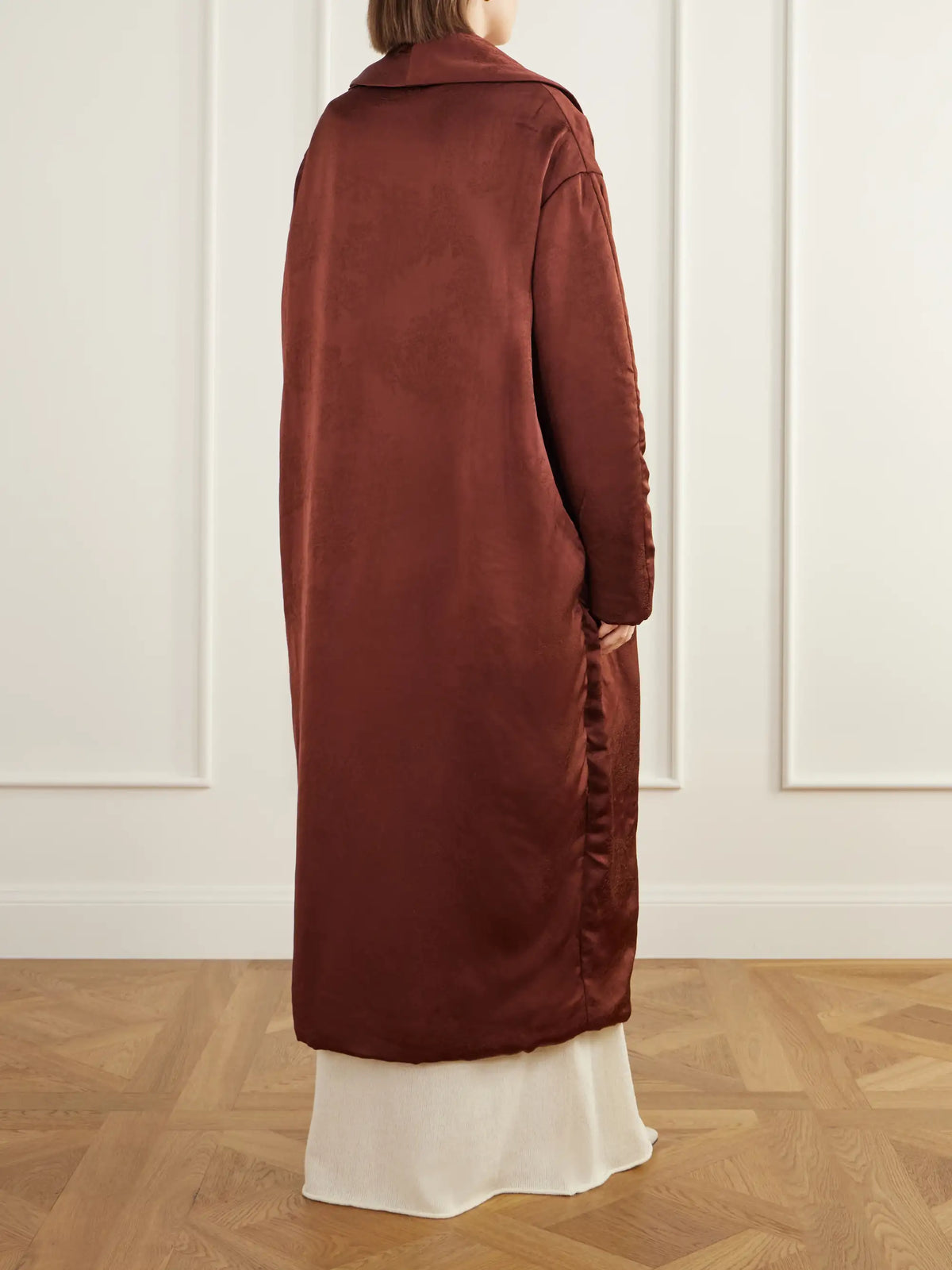 Ruohan Mergui Floral Satin-jacquard Coat