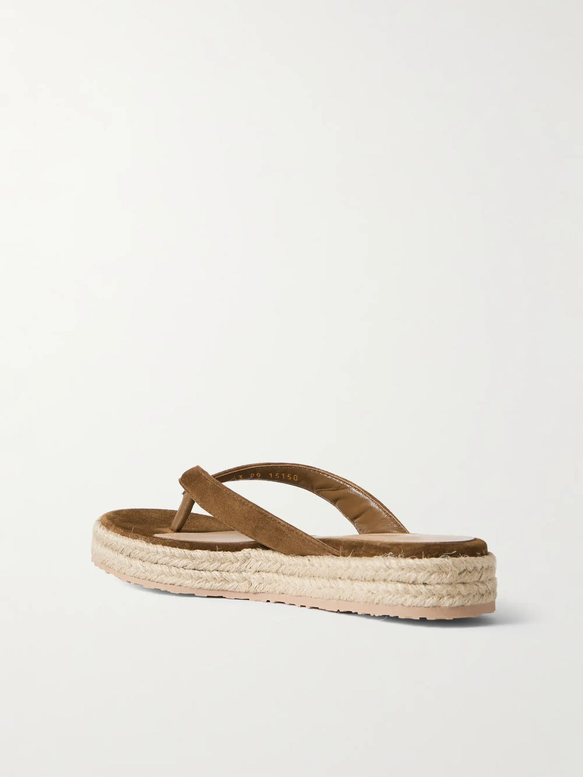 Embellished Suede Platform Espadrille Flip Flops