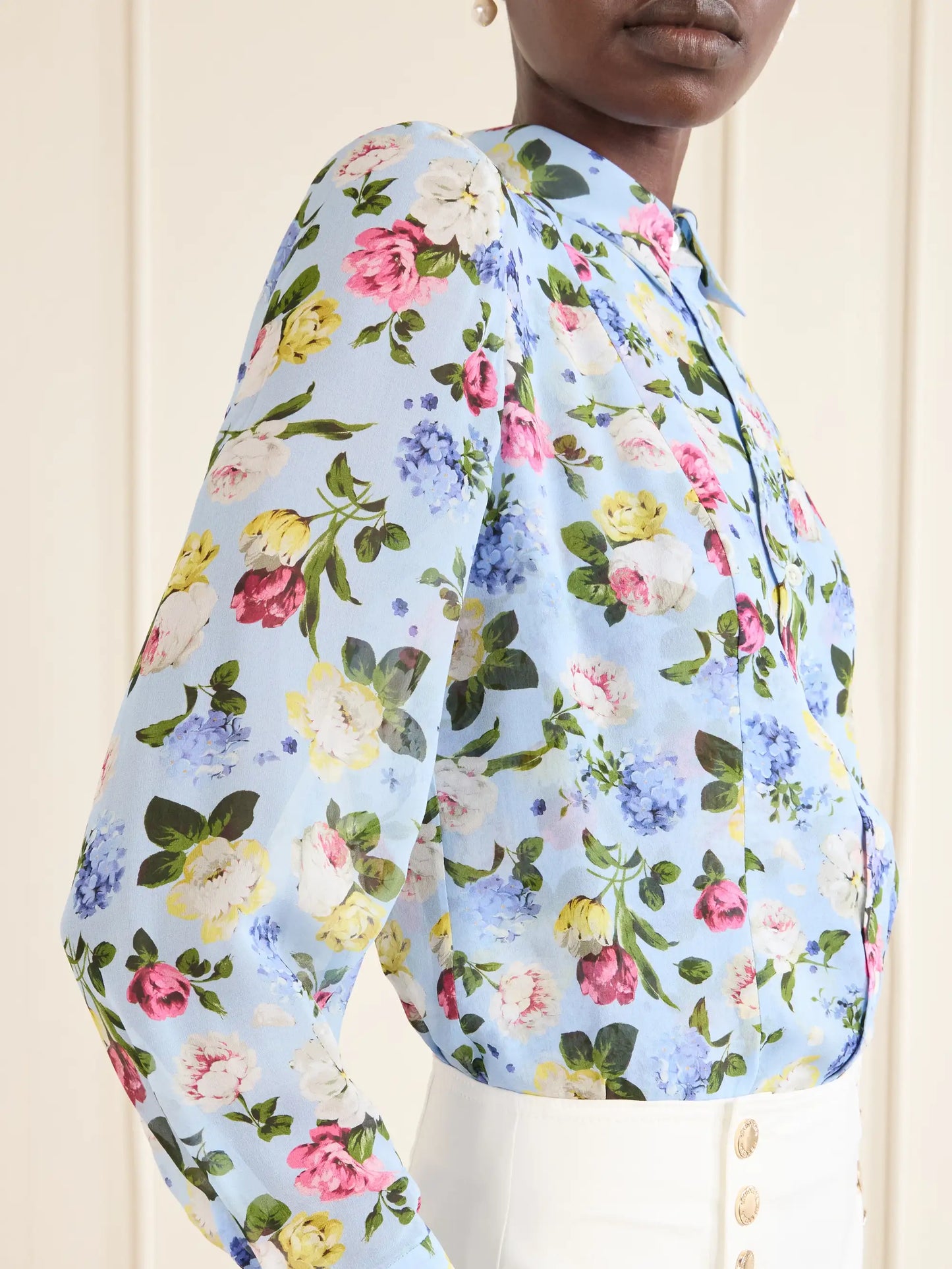 Isabella Garden Floral-print Silk-chiiffon Blouse