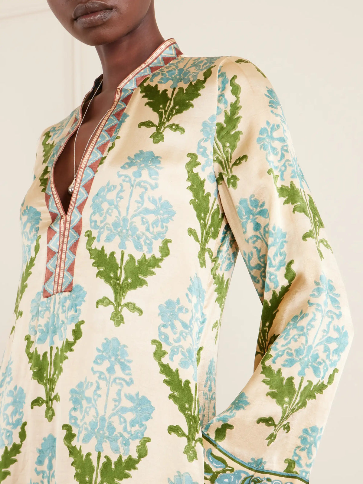 Emporio Sirenuse Jenna Printed Silk-voile Kaftan