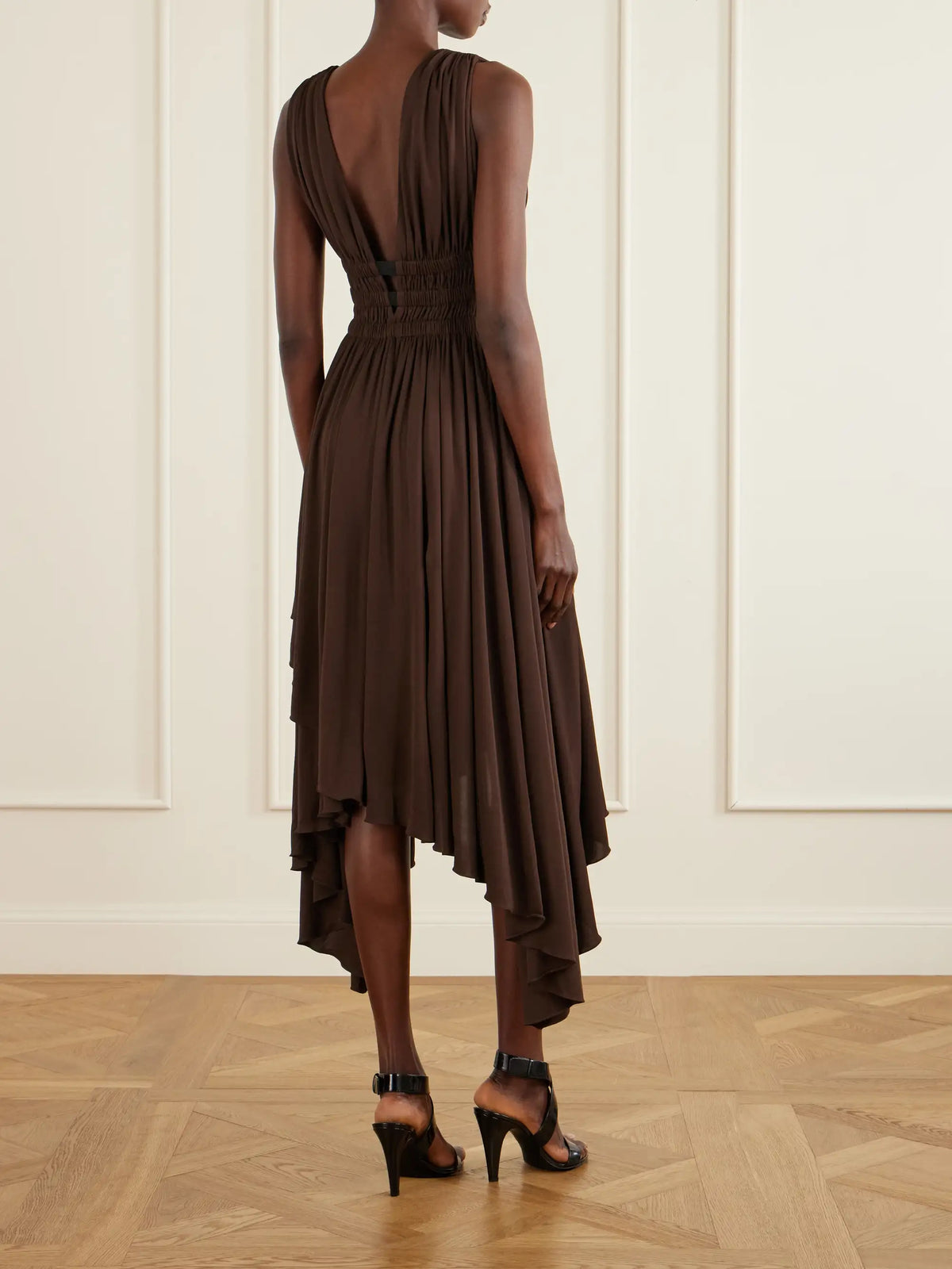 Alaïa Draped Jersey Midi Dress