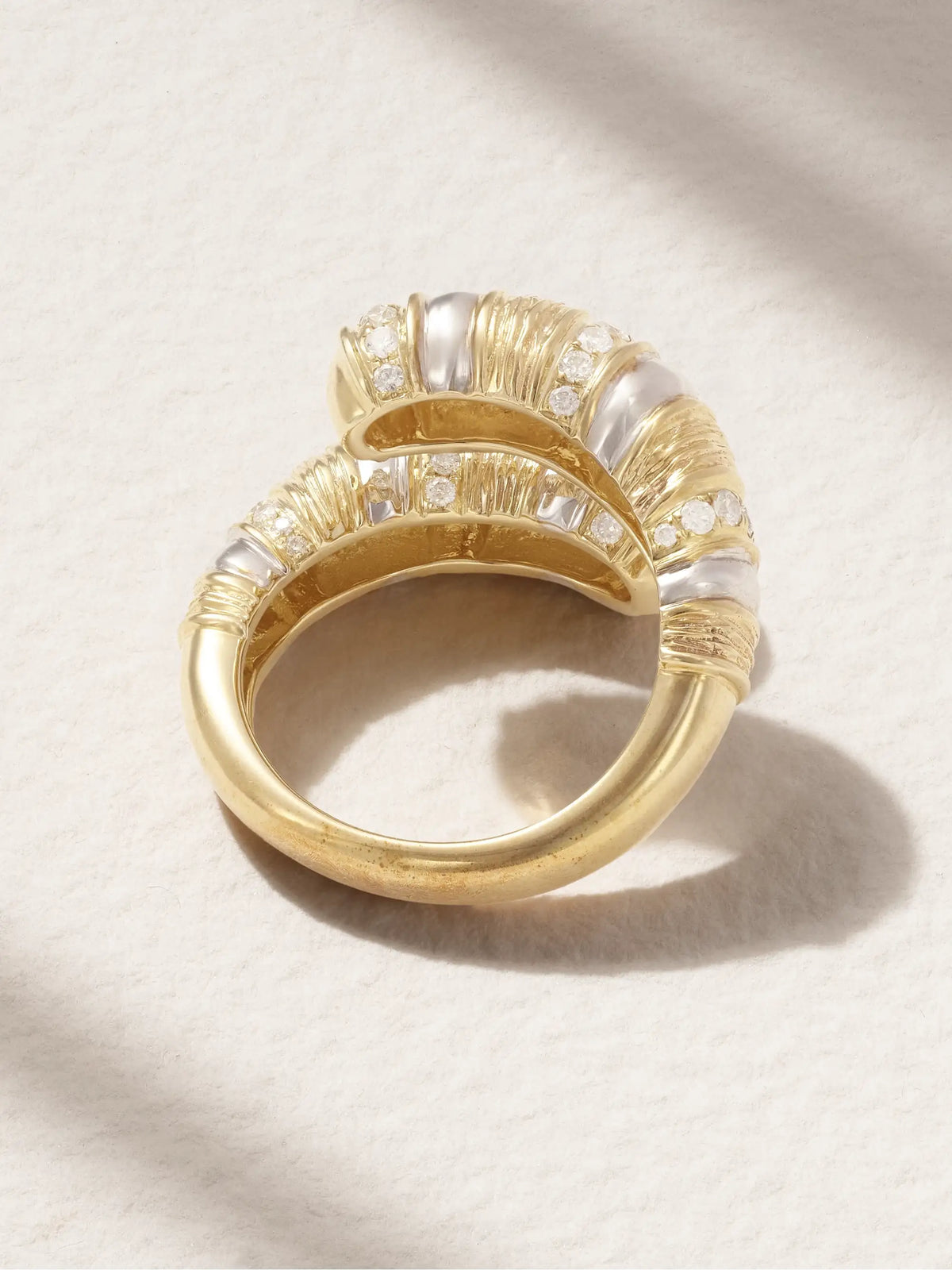 Bague Toi & Moi Gaufrette 14-karat White And Yellow Gold Diamond Ring
