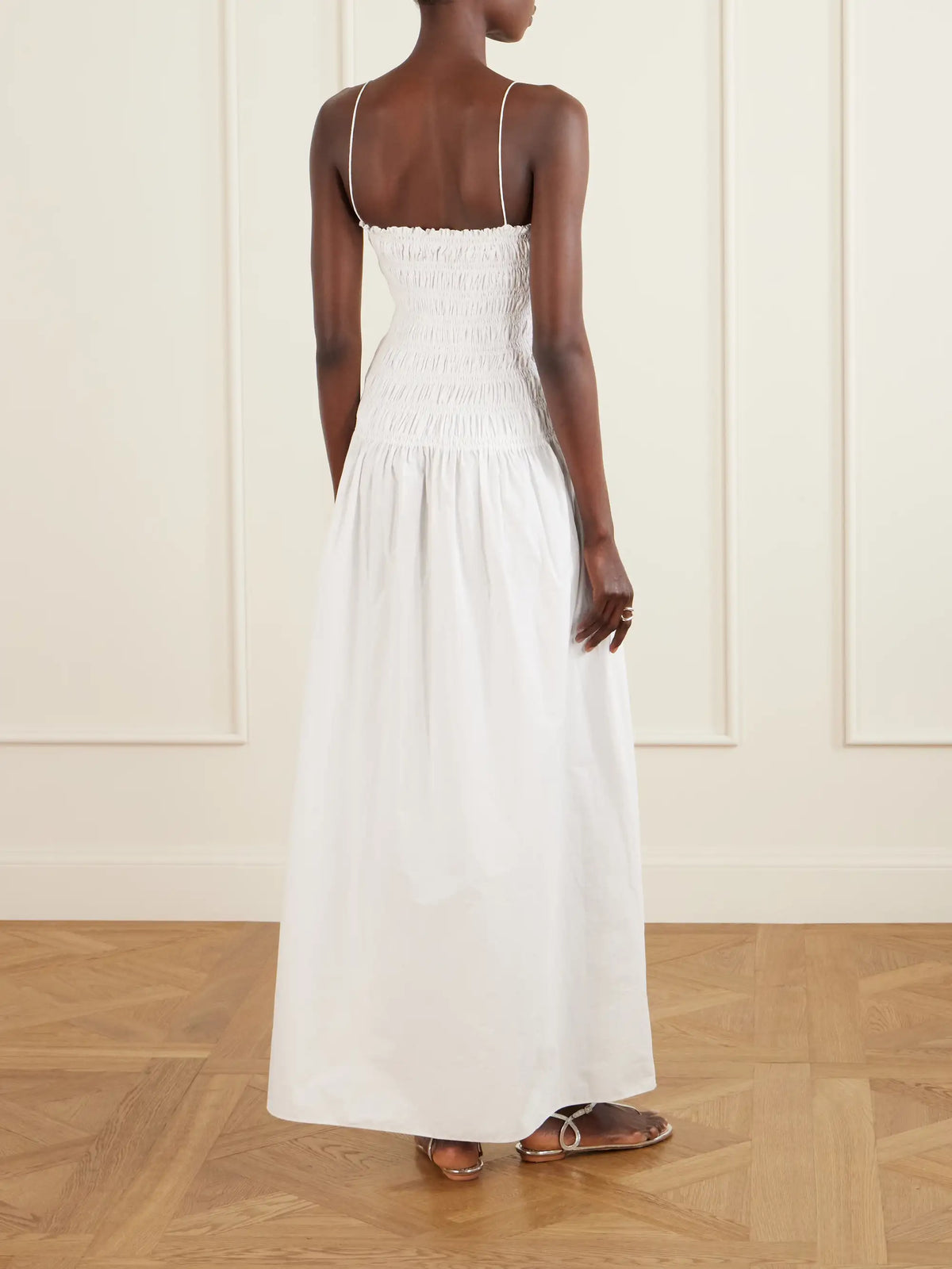 Matteau Shirred Organic Cotton Midi Dress