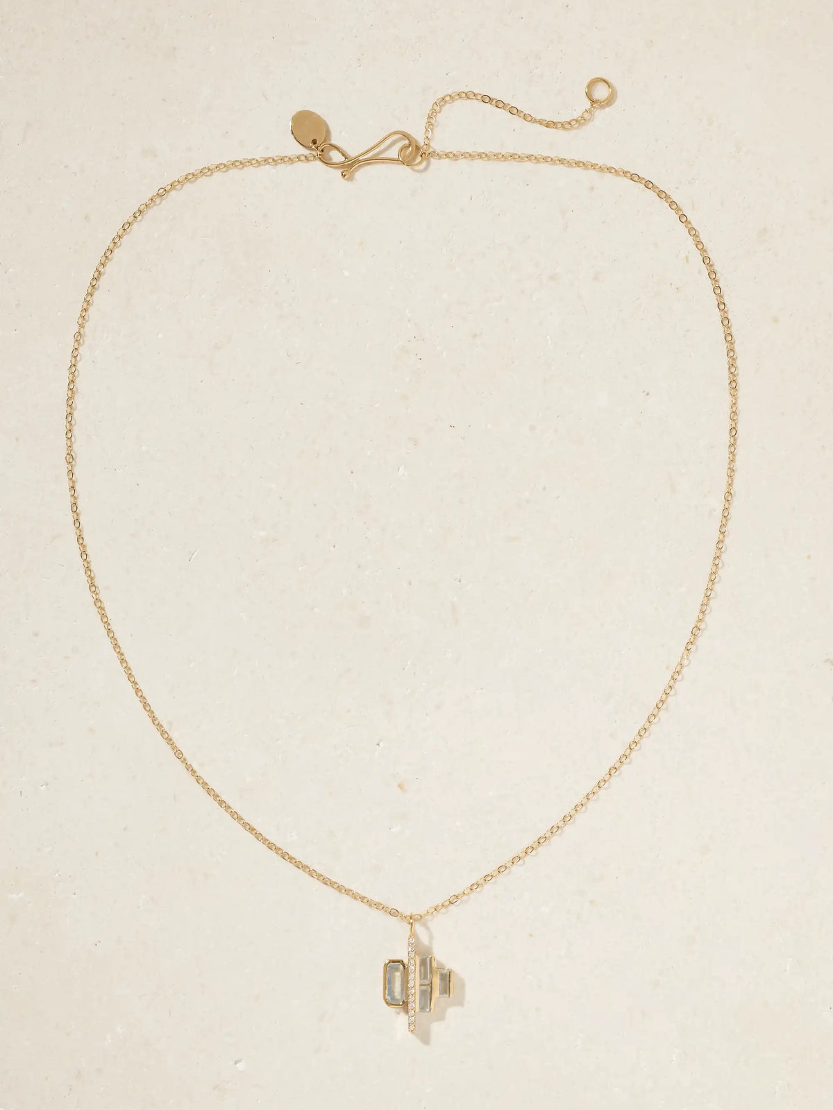 Cityscape Triple 14-karat Recycled Gold, Aquamarine And Diamond Necklace
