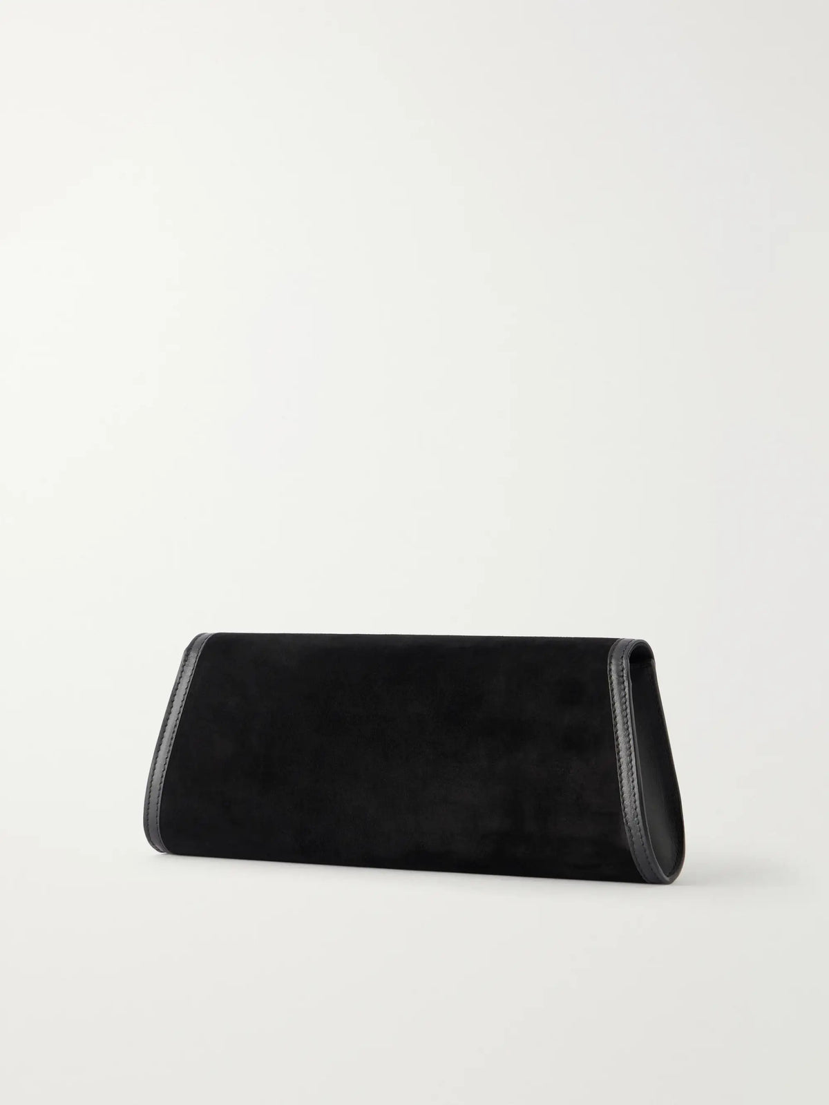 Hunting Season The Opera Leather-trimmed Suede Clutch