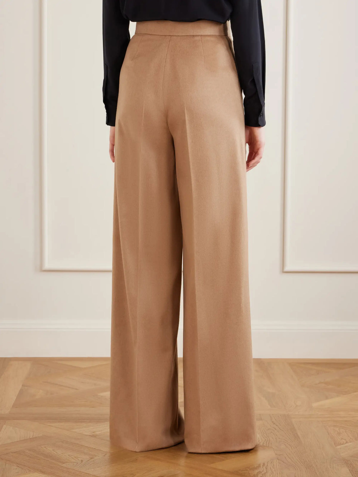 Max Mara Camel Wool Wide-leg Pants