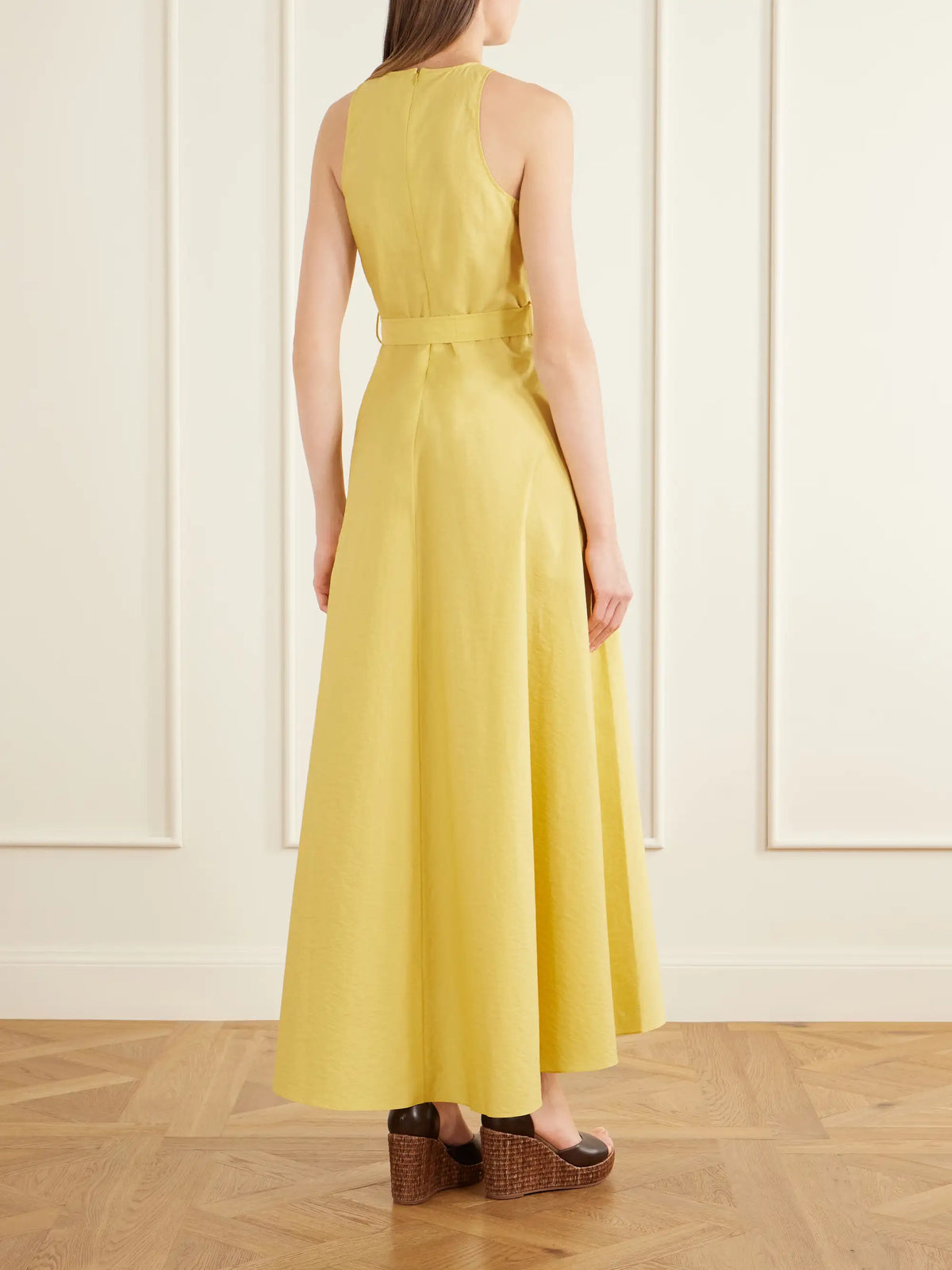 Brunello Cucinelli Belted Cotton-blend Midi Dress