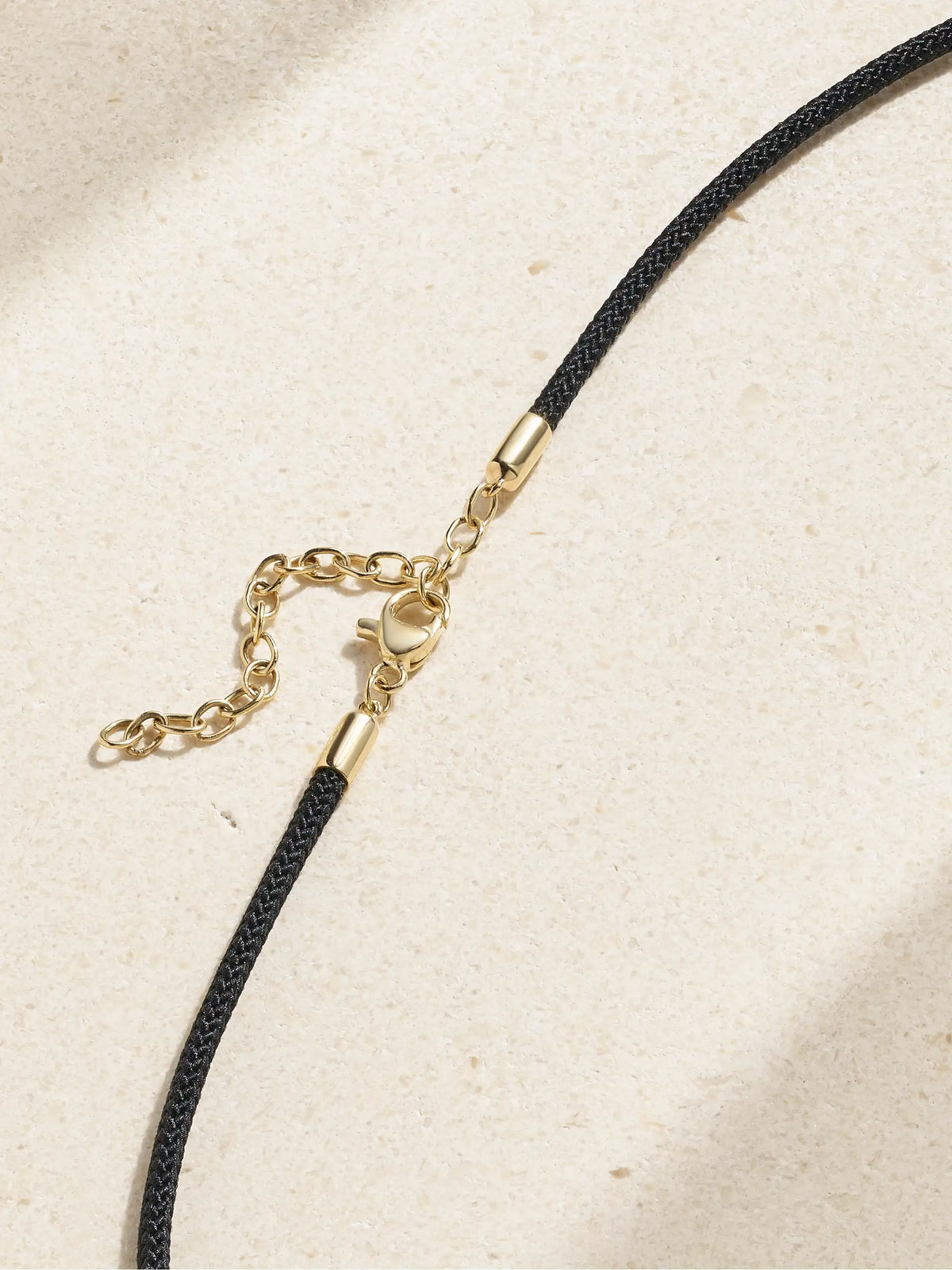 STONE STRAND Large Peace 14-karat Gold And Cord Choker