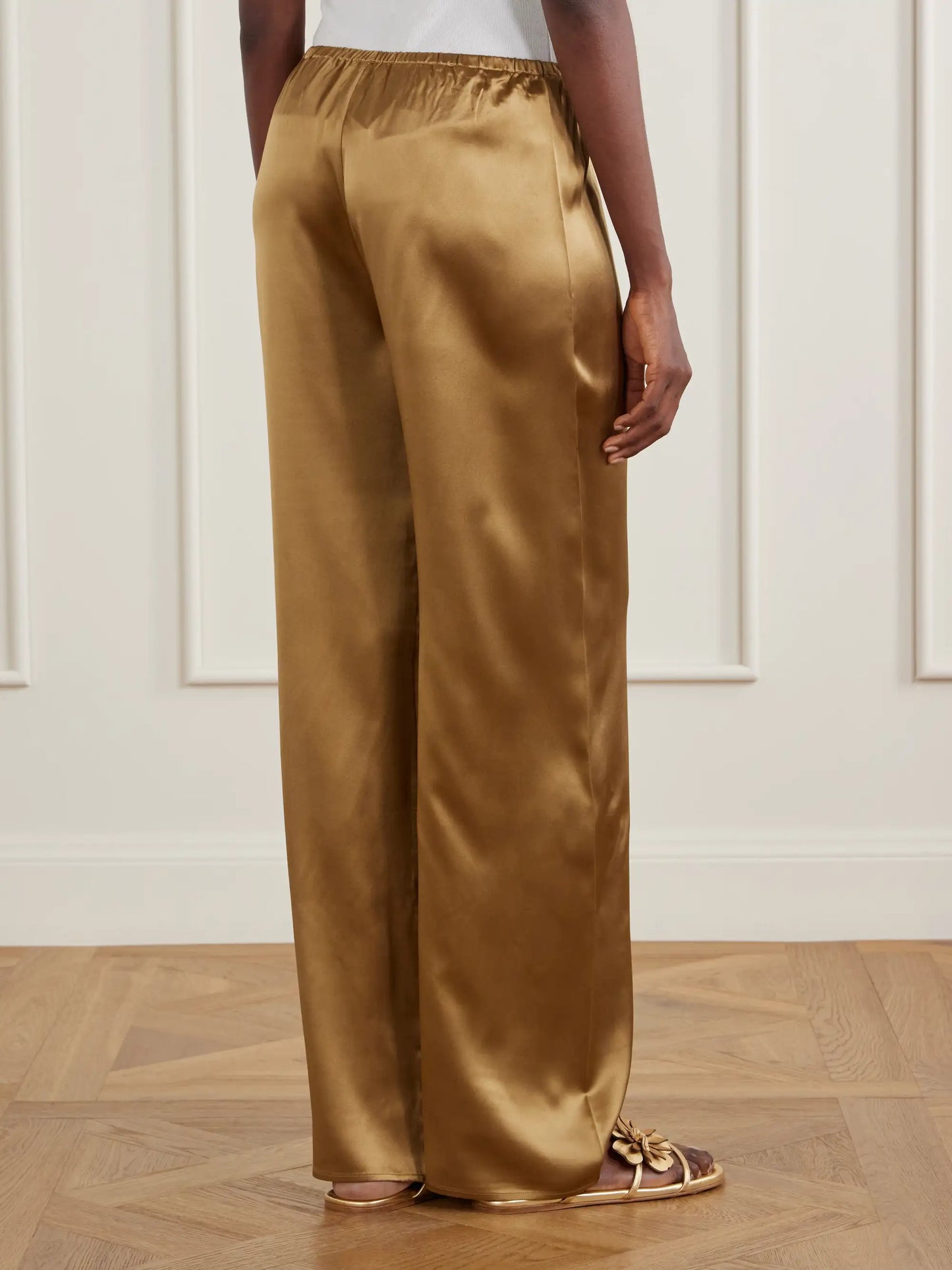 Playa Silk-satin Straight-leg Pants