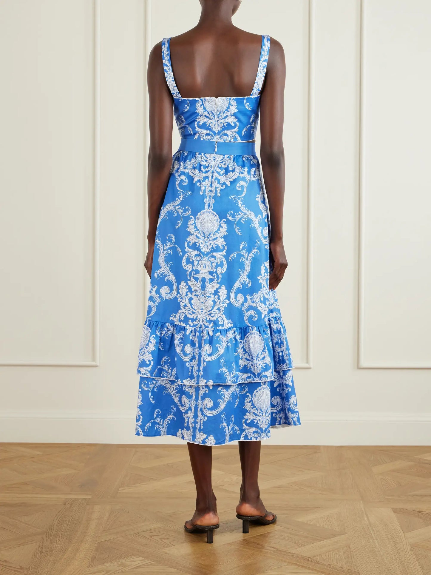 Paulina Printed Cotton Midi Skirt