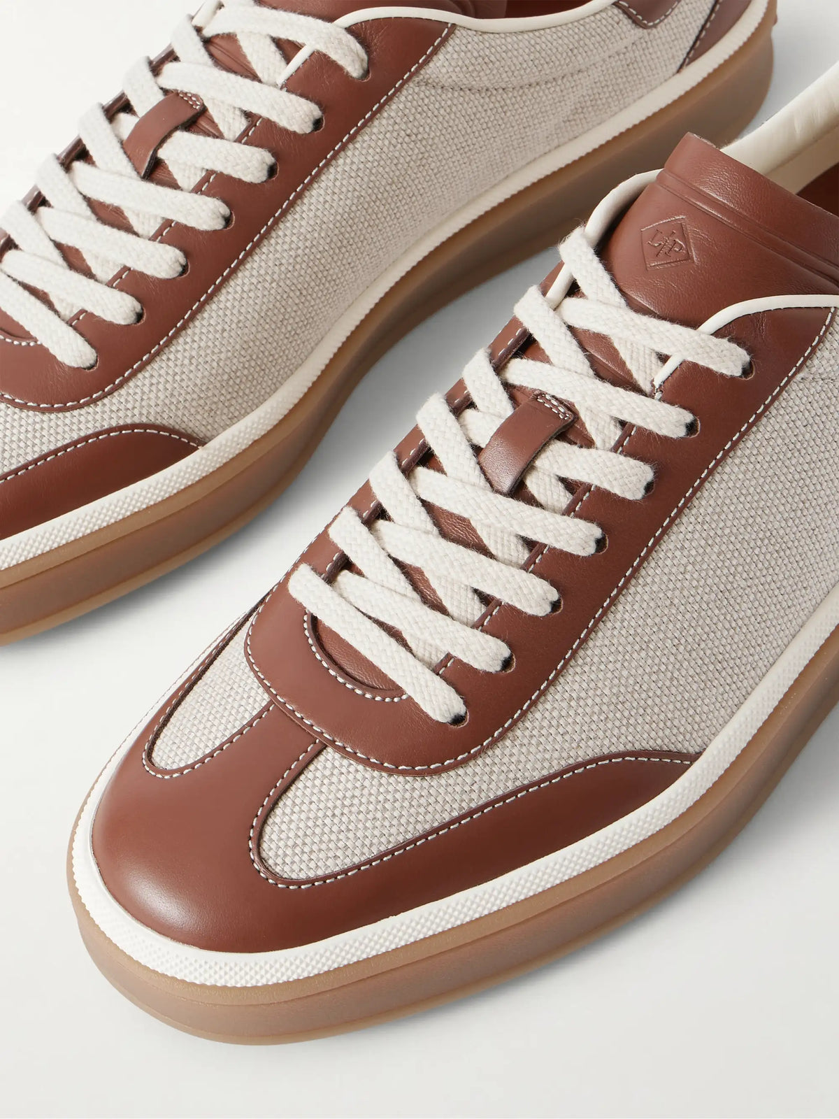 Tennis Walk Leather-trimmed Canvas Sneakers