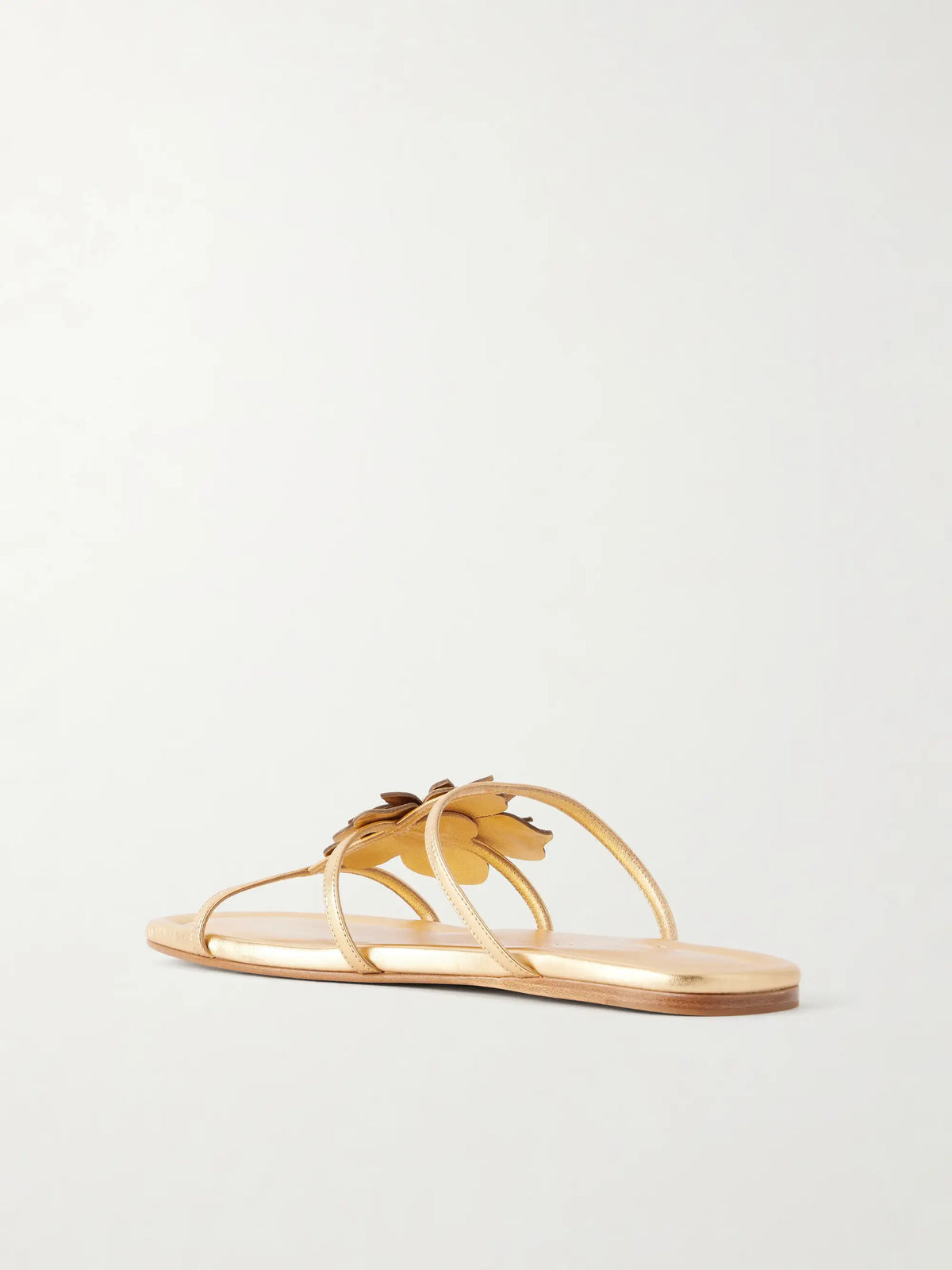 Embellished Metallic Leather Sandals