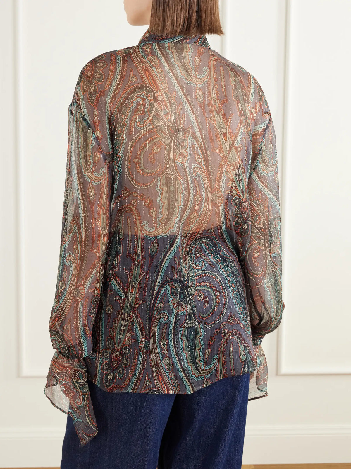 Etro Ruffled Paisley-print Silk-blend Chiffon Blouse