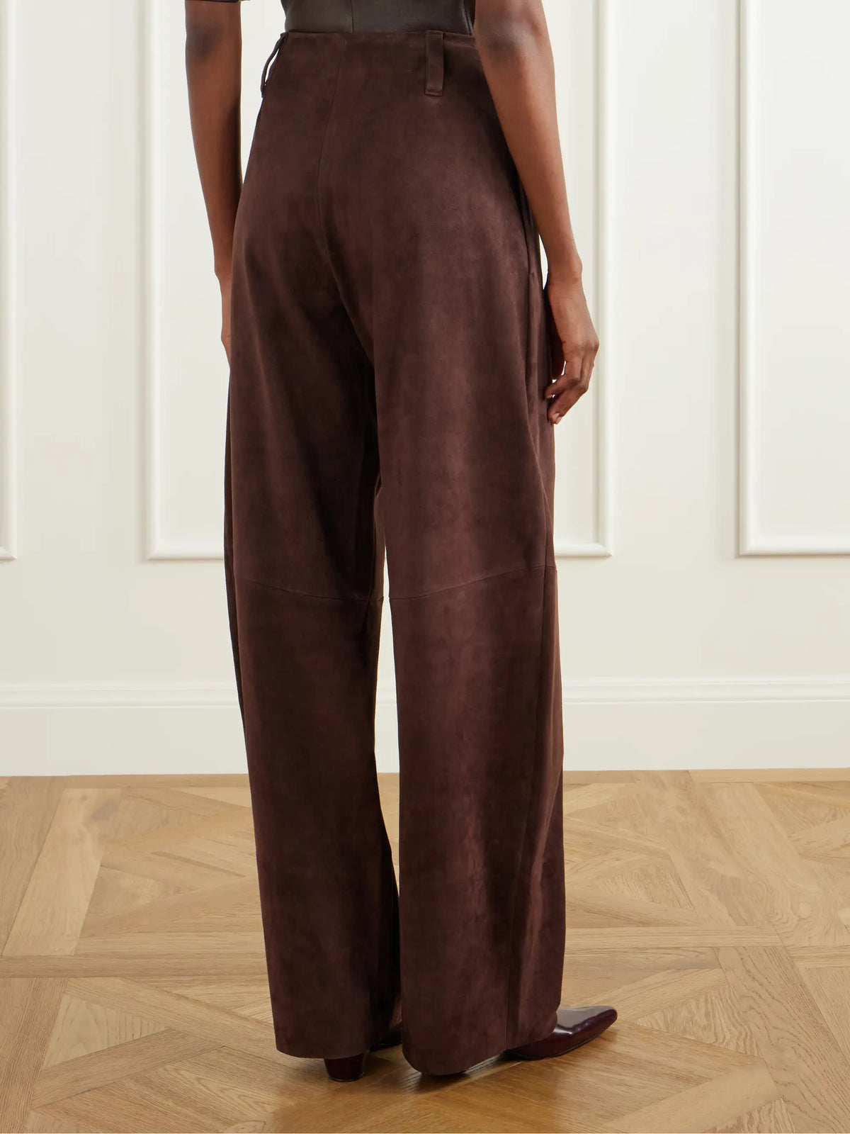 STOULS Valadon Paneled Suede Wide-leg Pants