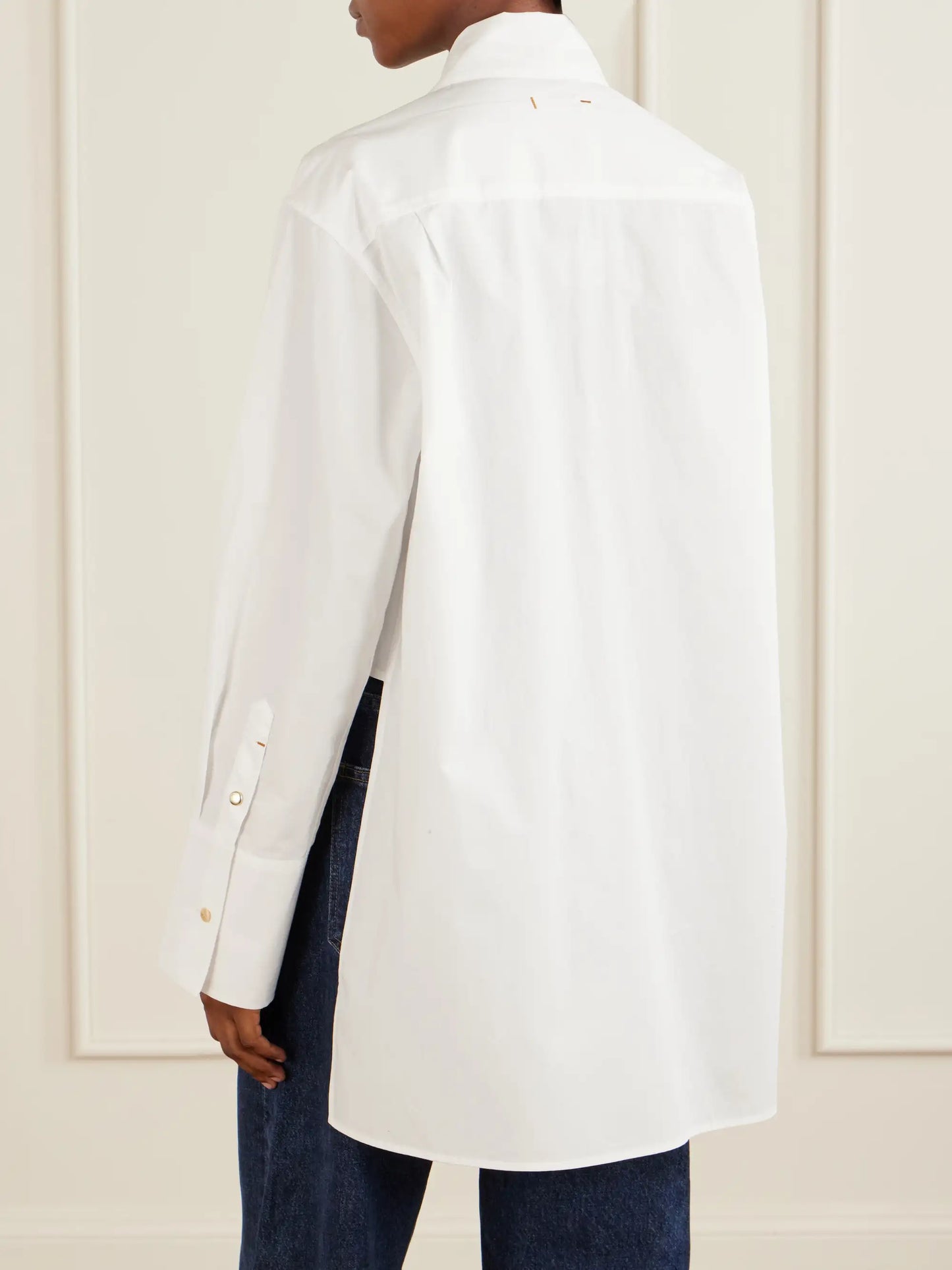 Tess Draped Cotton Poplin Shirt