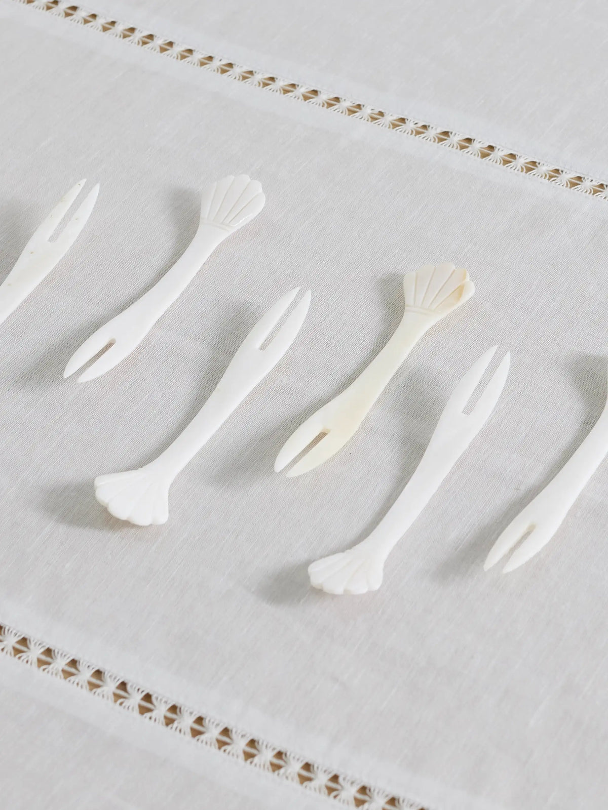 Set Of Six Mother-of-pearl Seafood Picks