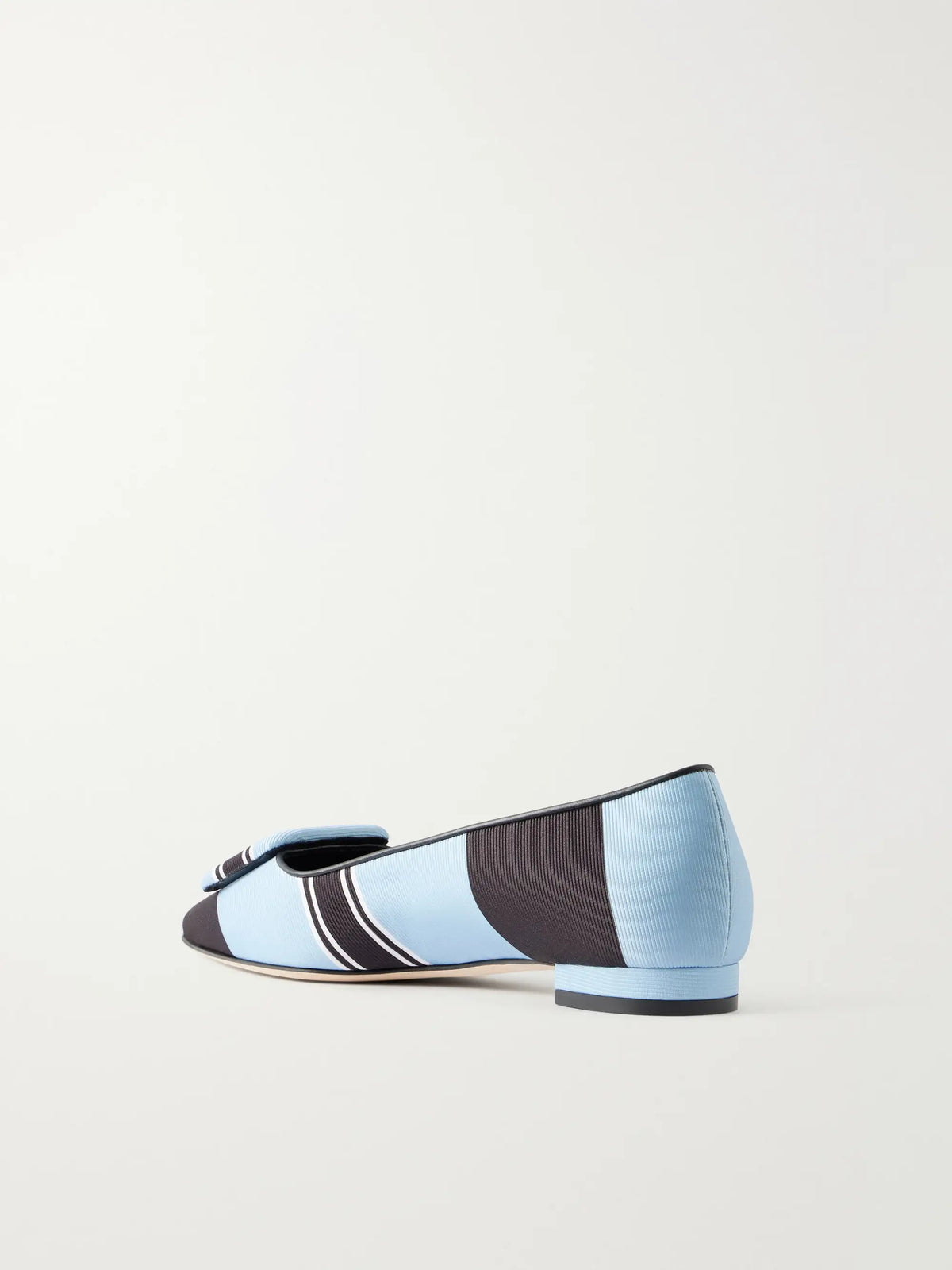 + Emilia Wickstead Maysale Striped Grosgrain Point-toe Flats