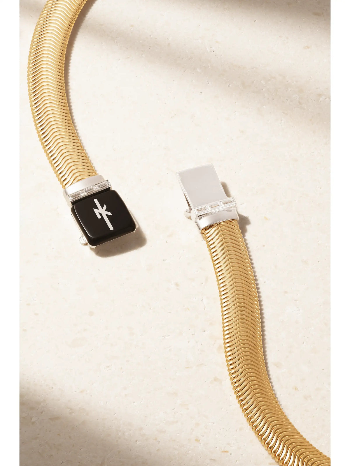 Feelings 18-karat White And Yellow Gold, Diamond And Enamel Necklace