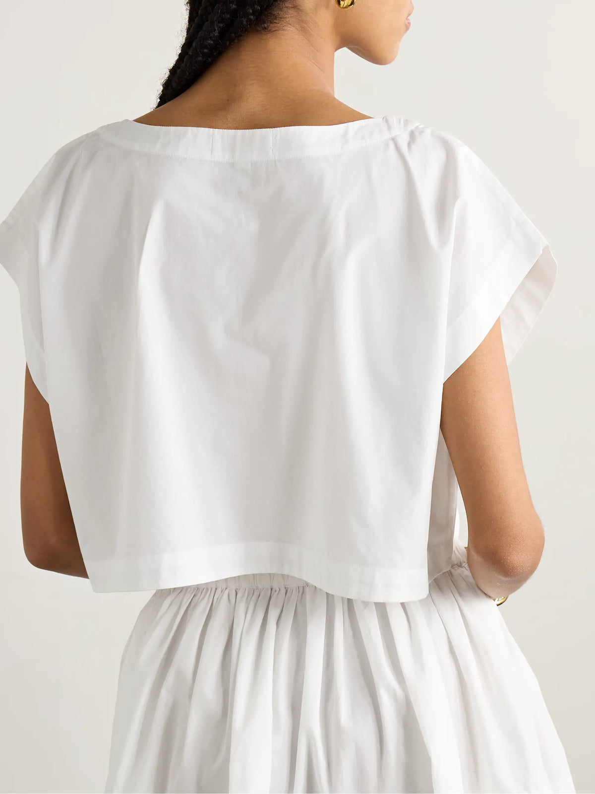 Suzie Kondi Kori Cropped Cotton-poplin Top