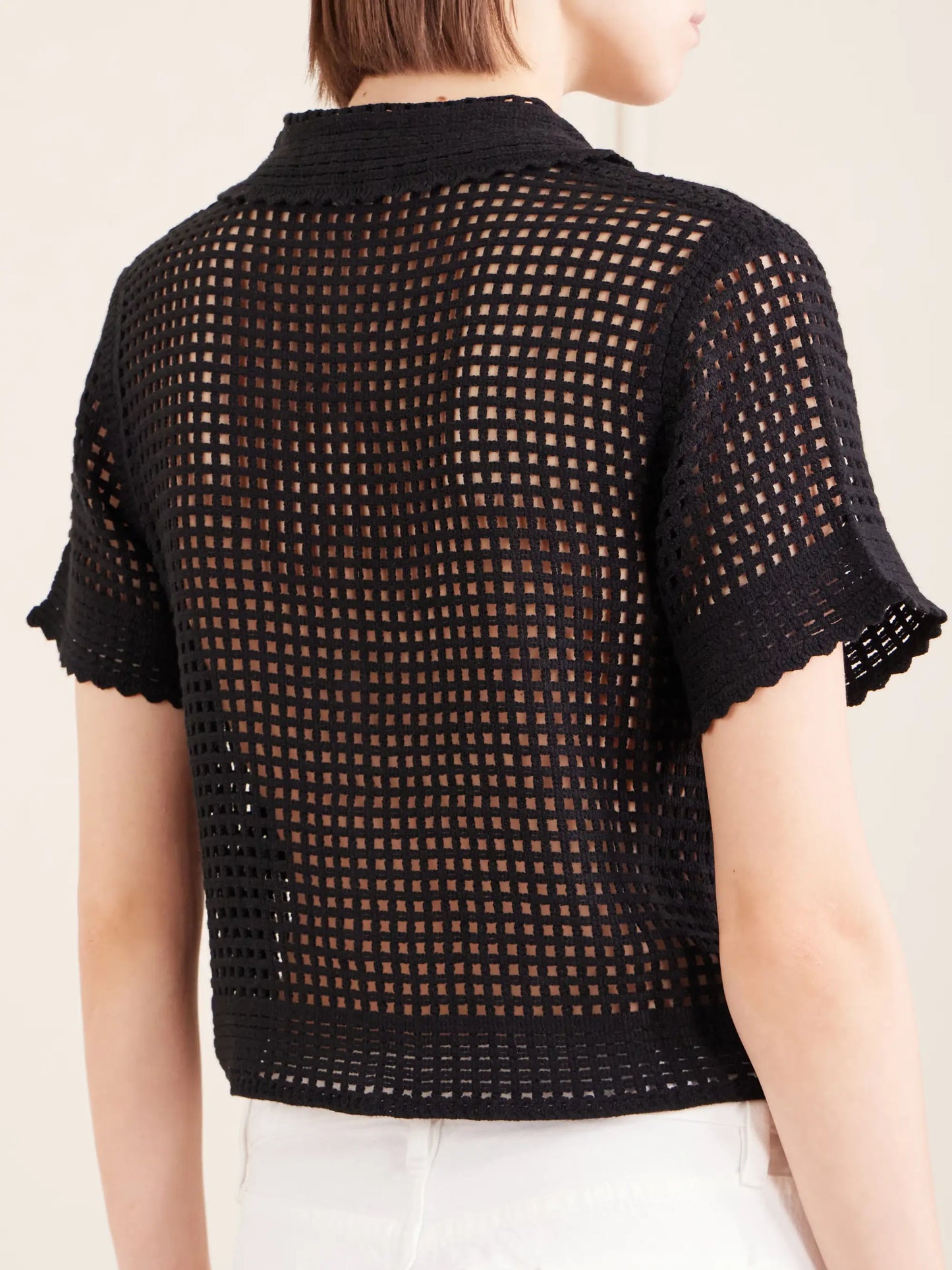 Crochet Cotton-blend Top