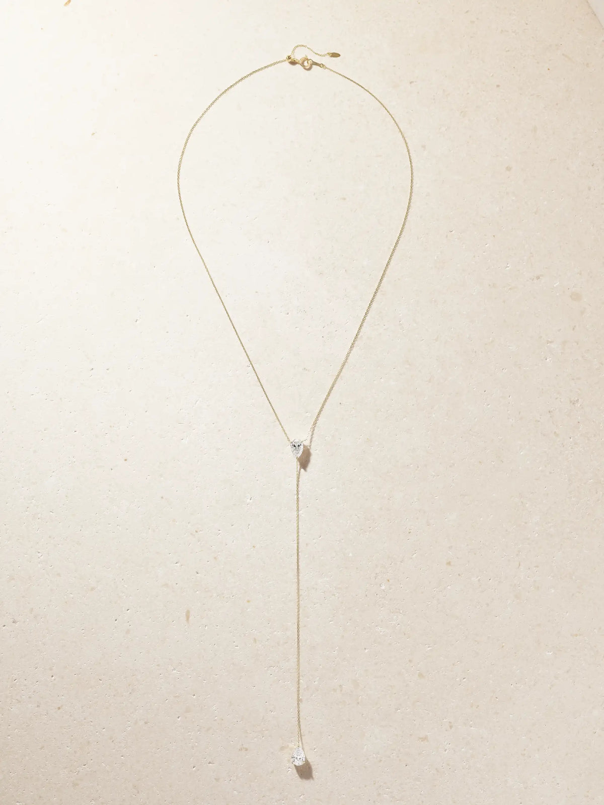 Persée Cravate 9-karat Gold Diamond Necklace
