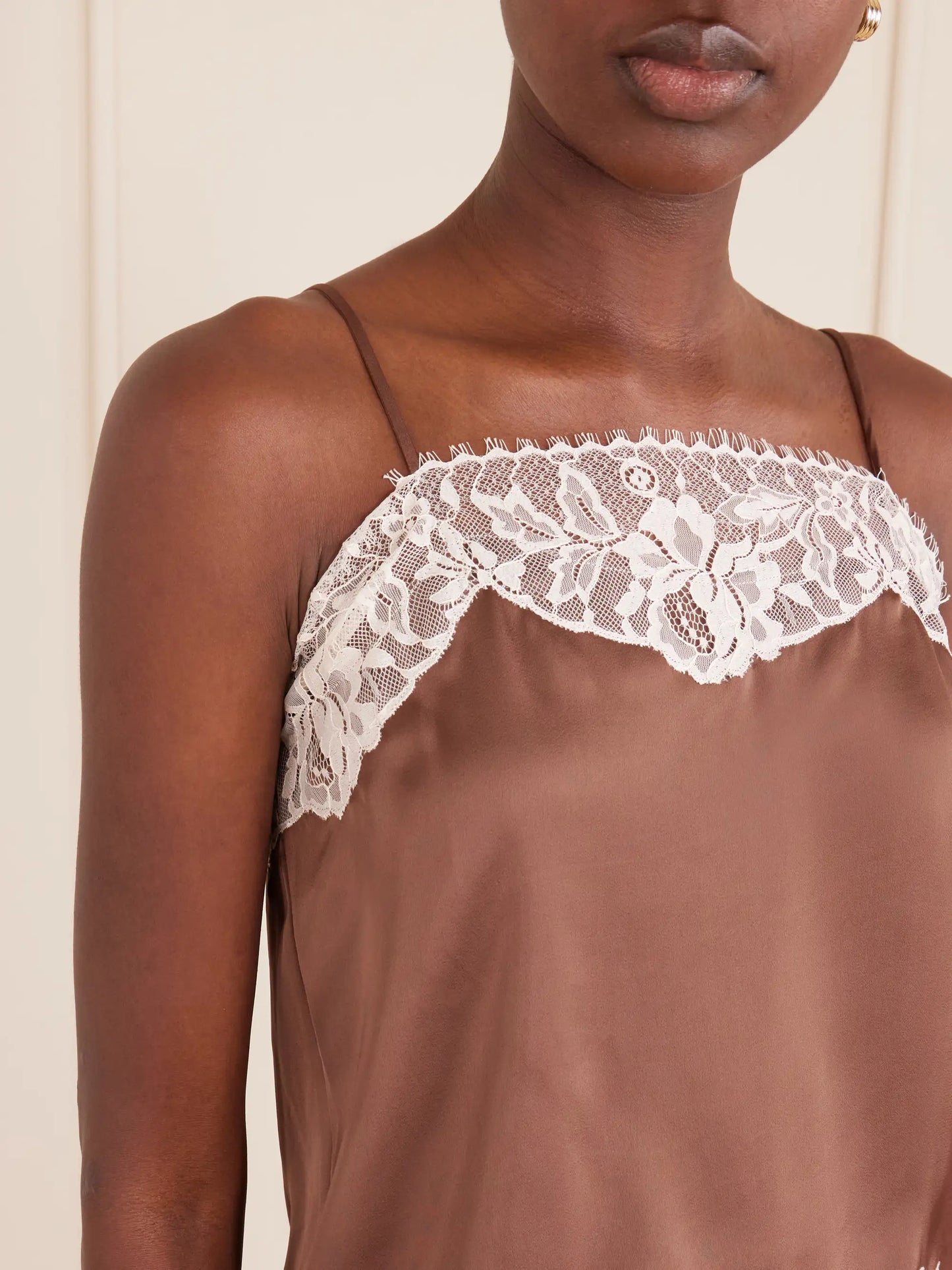 Marisol Lace-trimmed Satin Tank