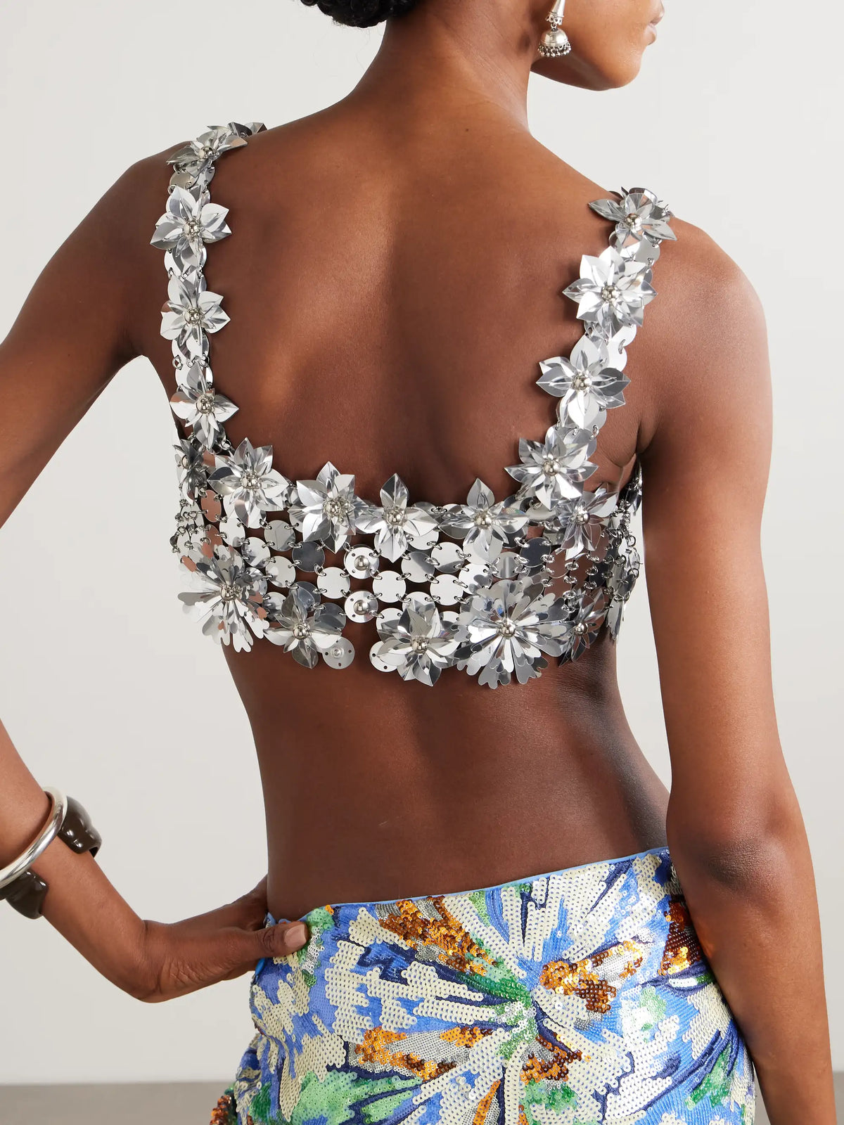 Cropped Embellished Chainmail Top