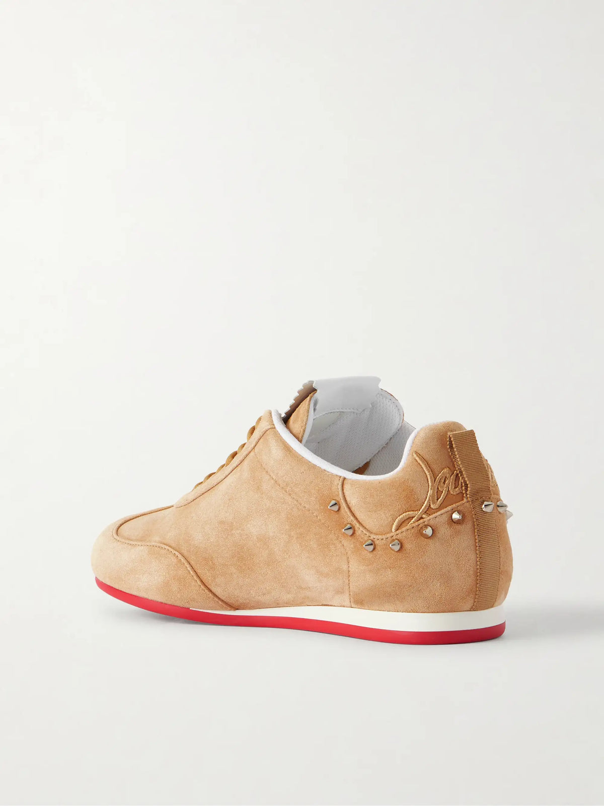 Eleonora Studded Leather-trimmed Suede Sneakers