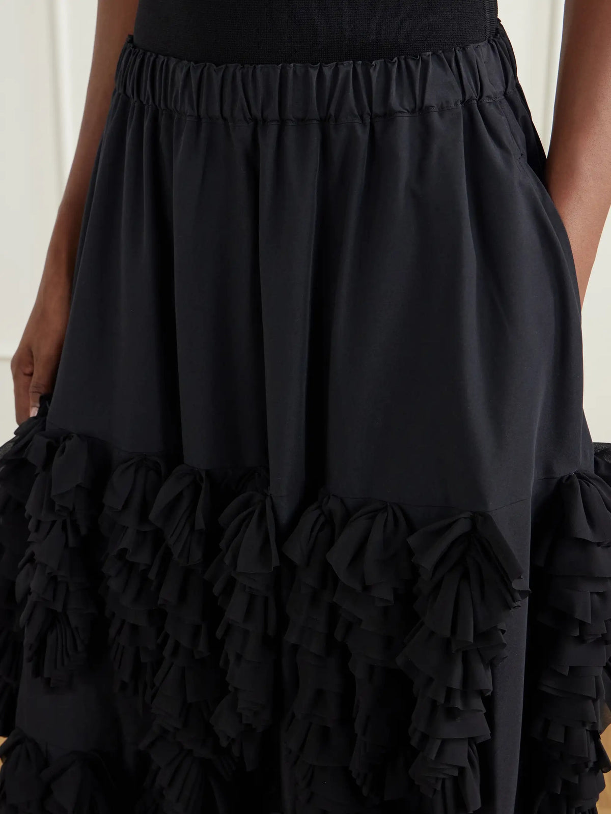 Comme des Garçons Tiered Ruffled Georgette Midi Skirt