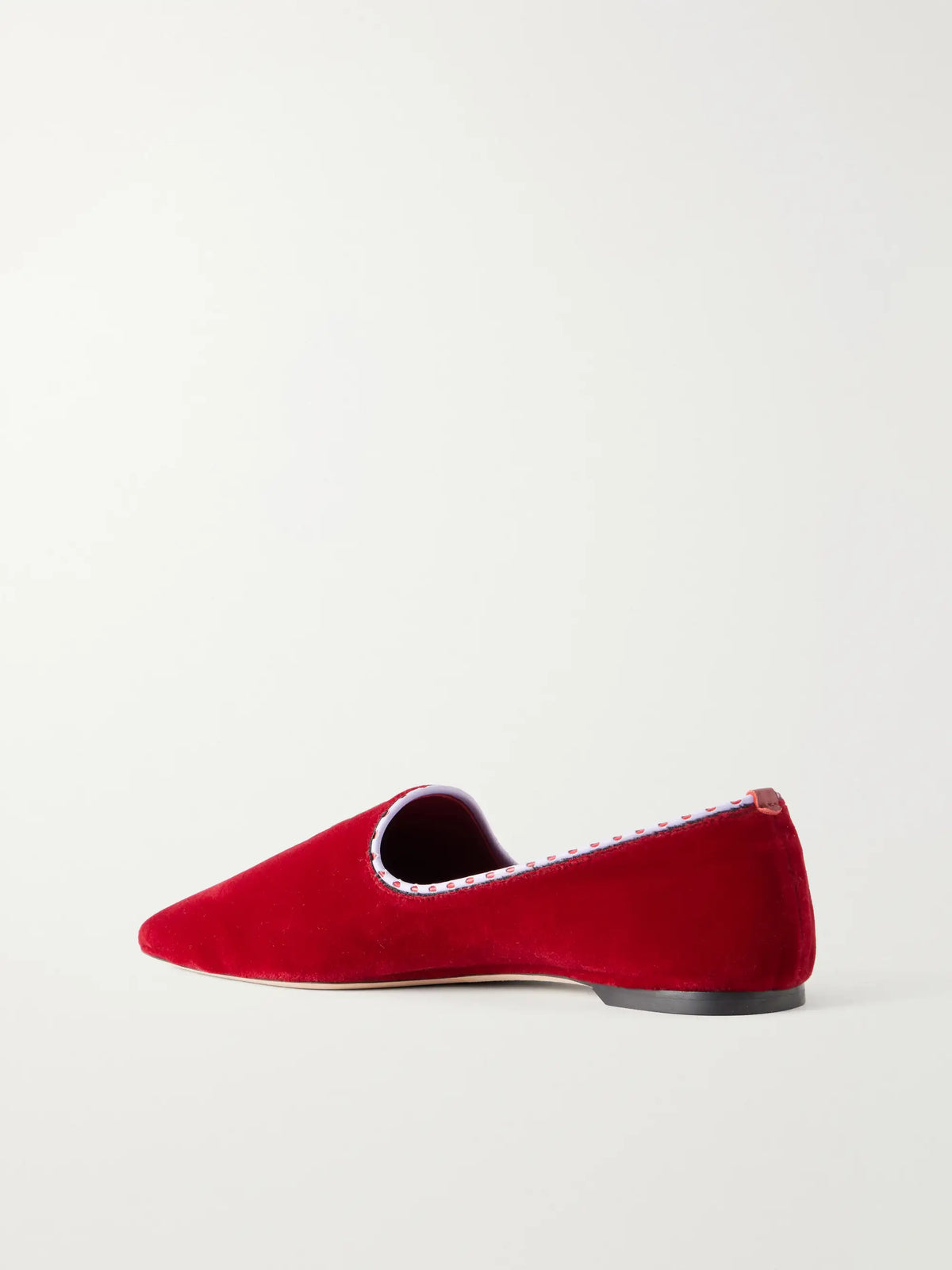 Velvet Leather-trimmed Velvet Loafers