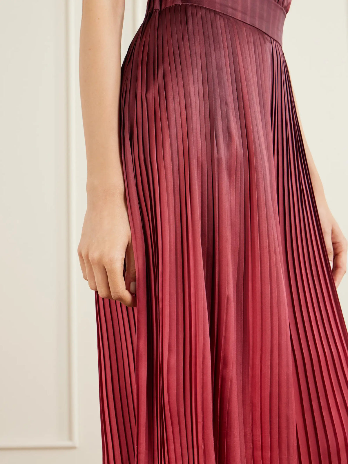 Ombré Plissé-taffeta Wide-leg Pants