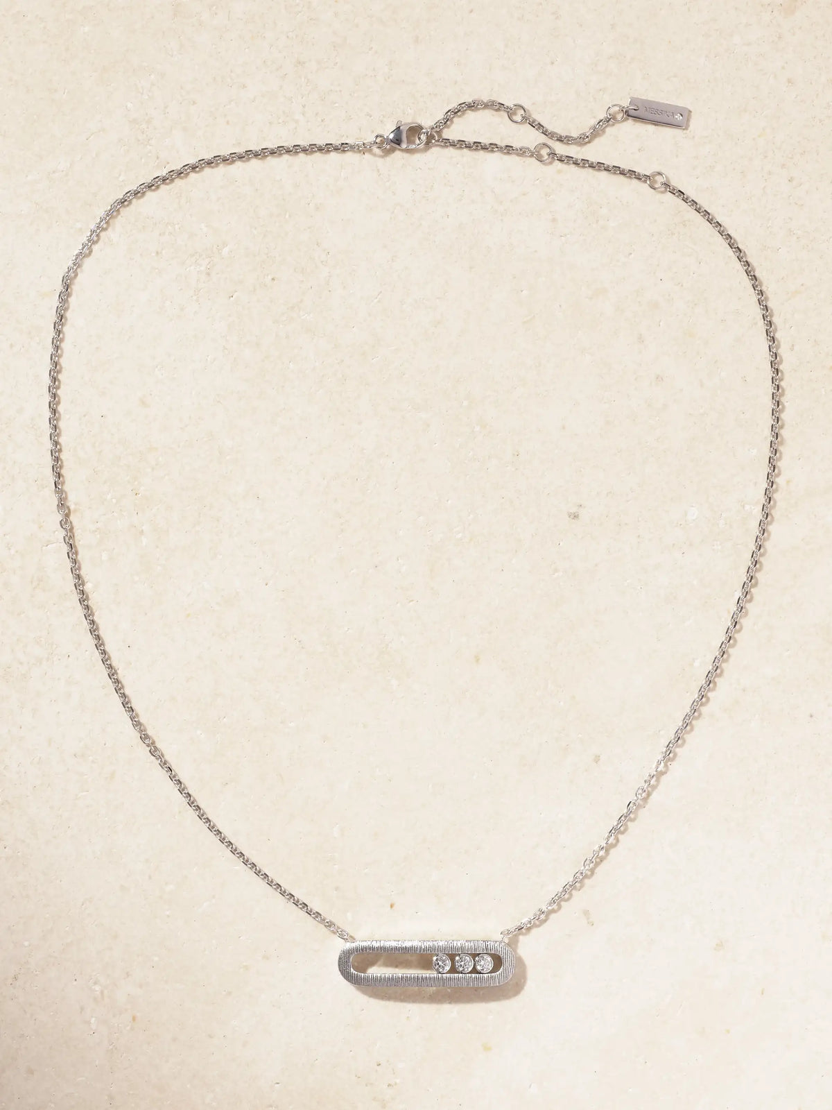 Move Classique Ciselé 18-karat White Gold Diamond Necklace