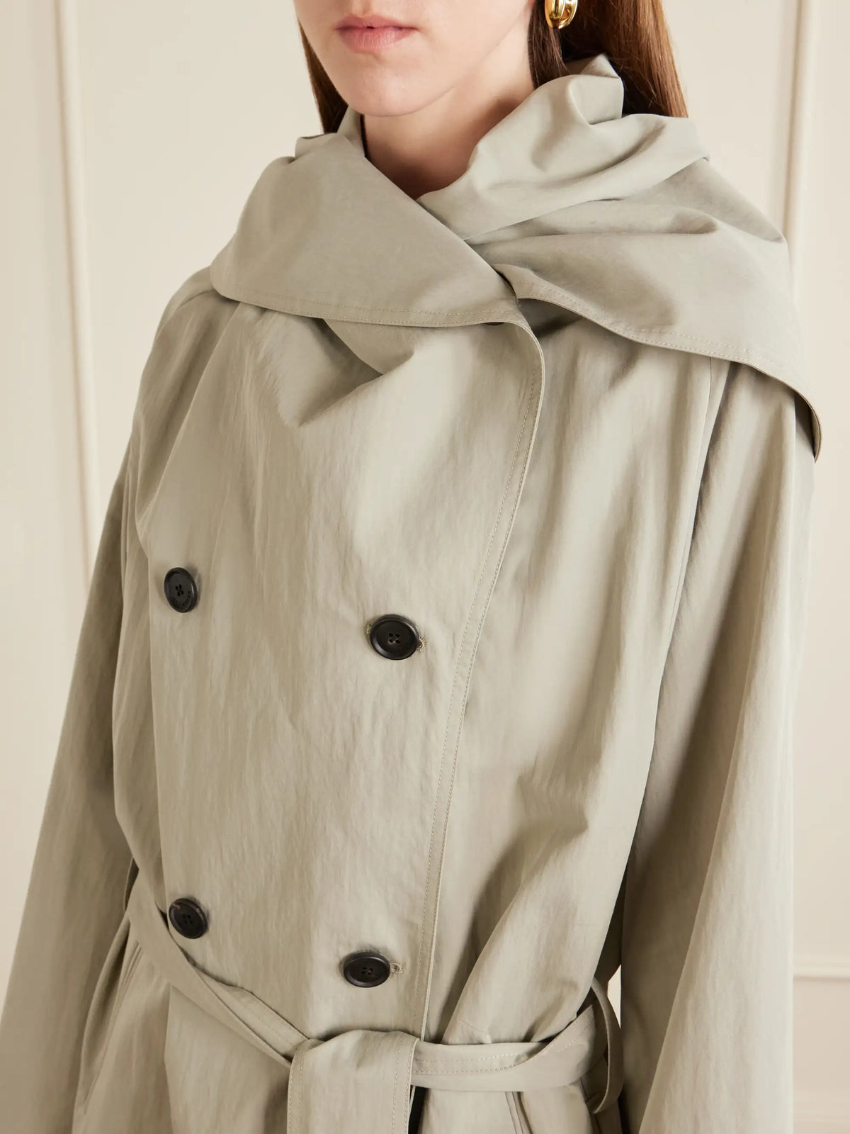 KALLMEYER Dorothy Double-breasted Belted Cotton-blend Trench Coat