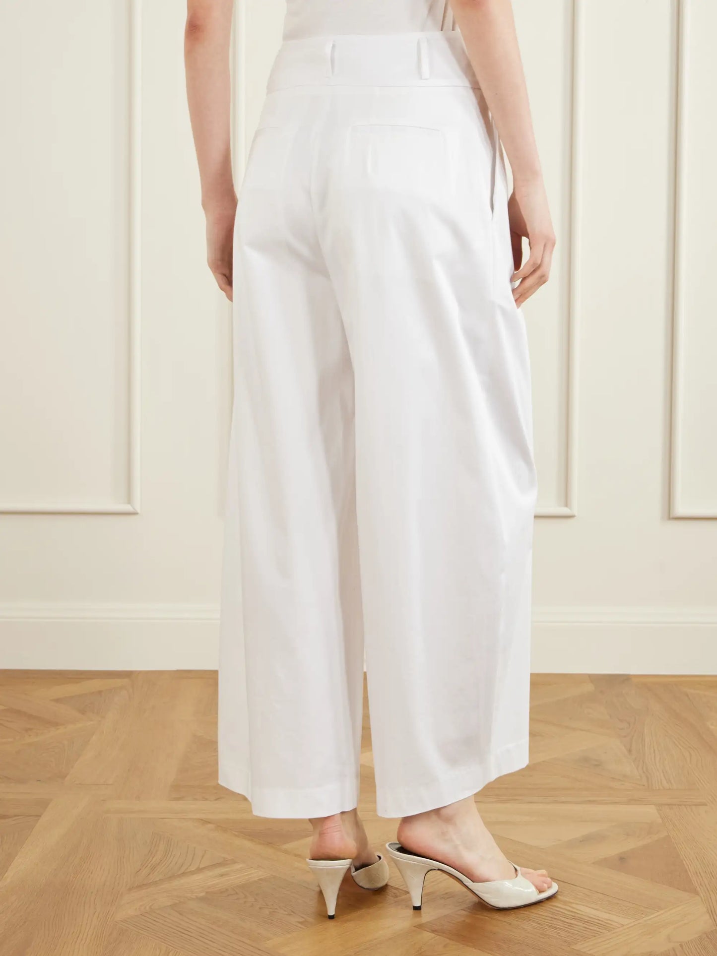 Wilson Pleated Cotton Wide-leg Pants