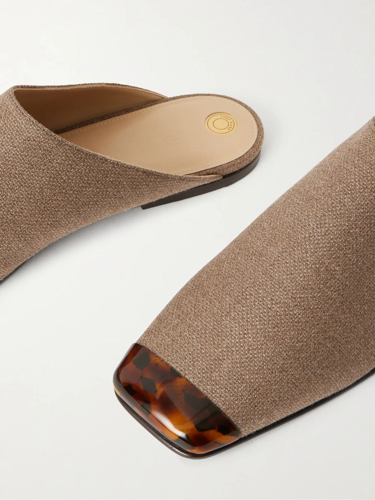 Alba Embellished Cashmere And Silk-blend Hopsack Slippers