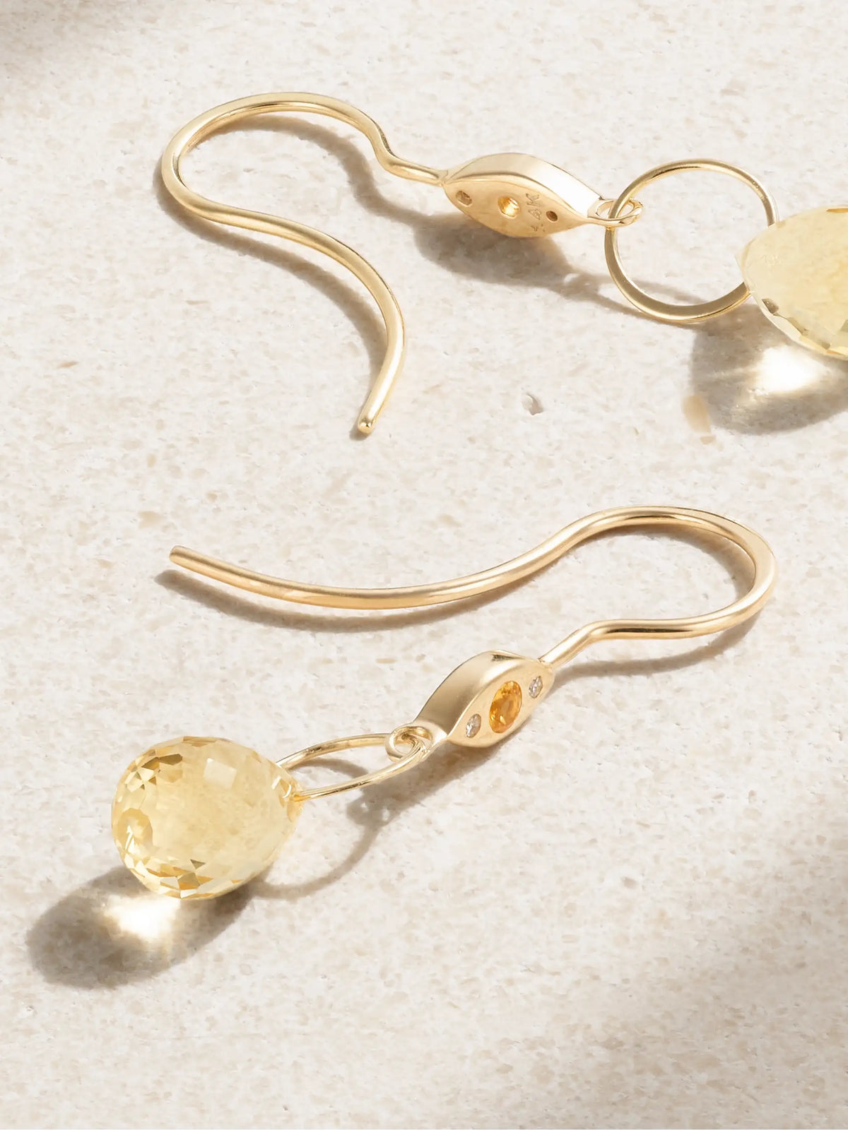 14-karat Recycled Gold, Citrine And Diamond Earrings