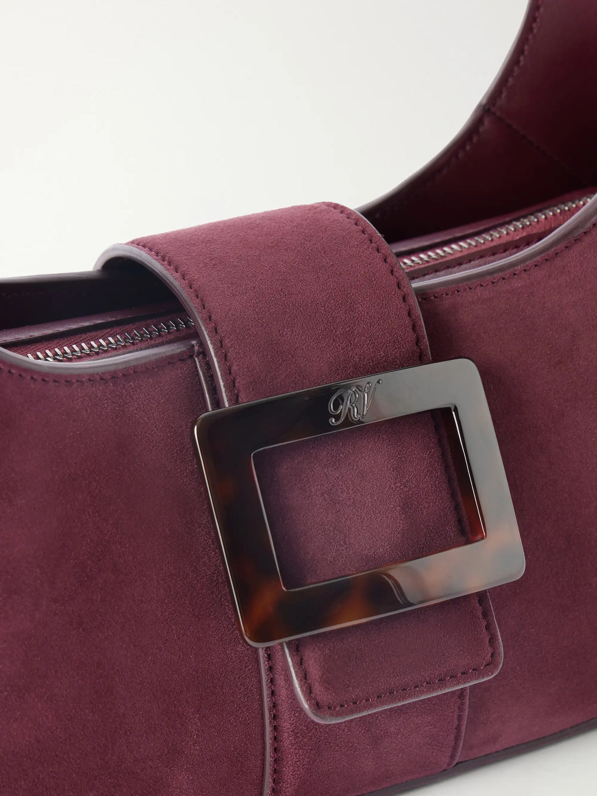 Roger Belle Vivier Suede Shoulder Bag