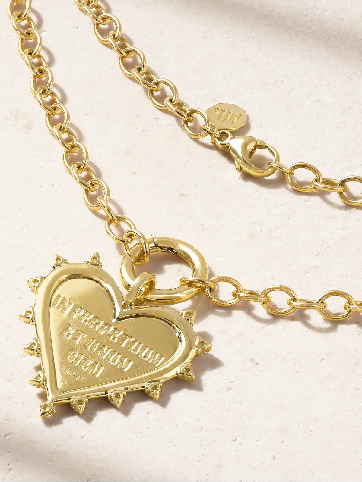 Small Spiked Pavé 14-karat Gold Diamond Necklace