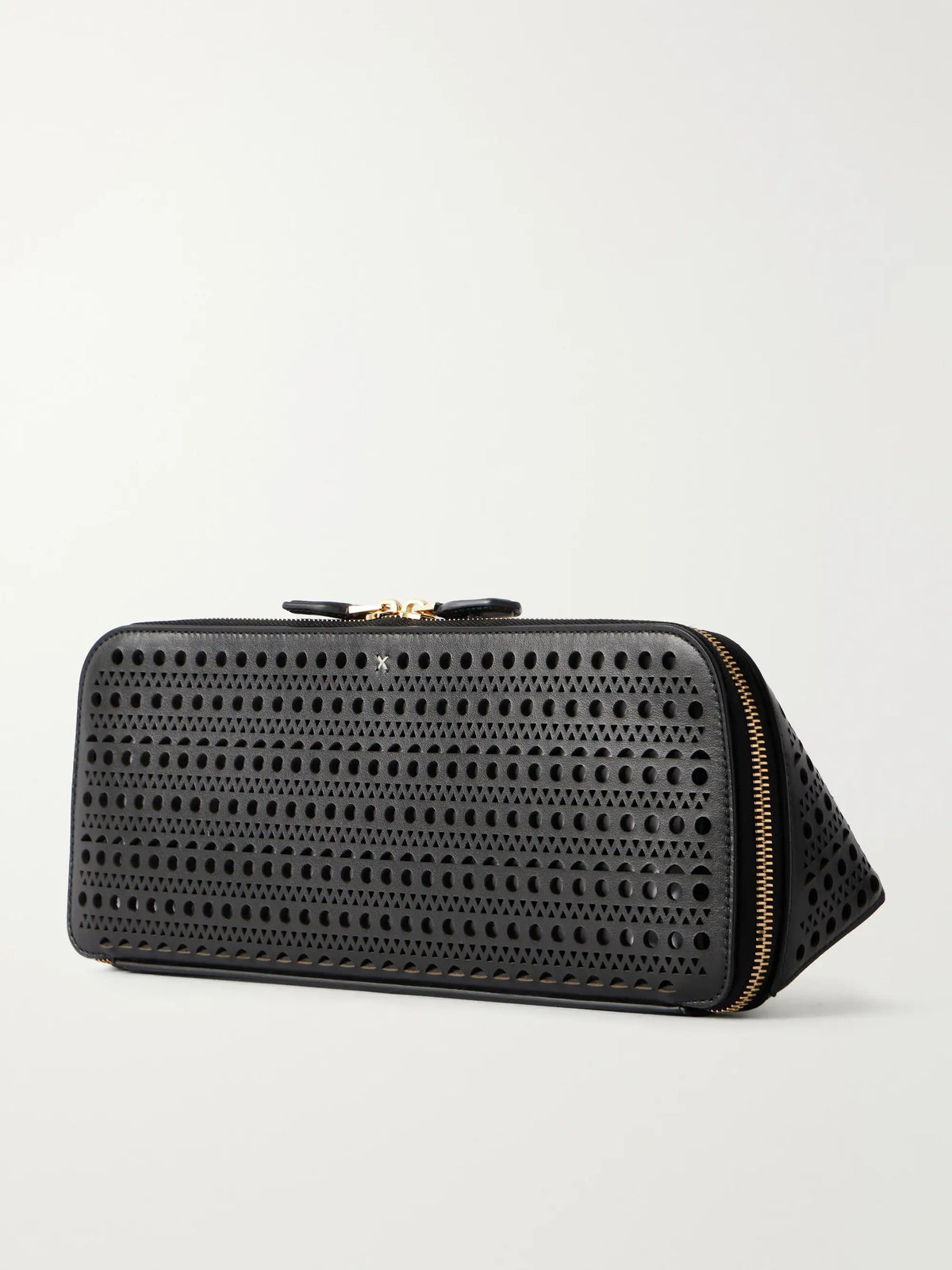 Alaïa Delta Laser-cut Leather Clutch