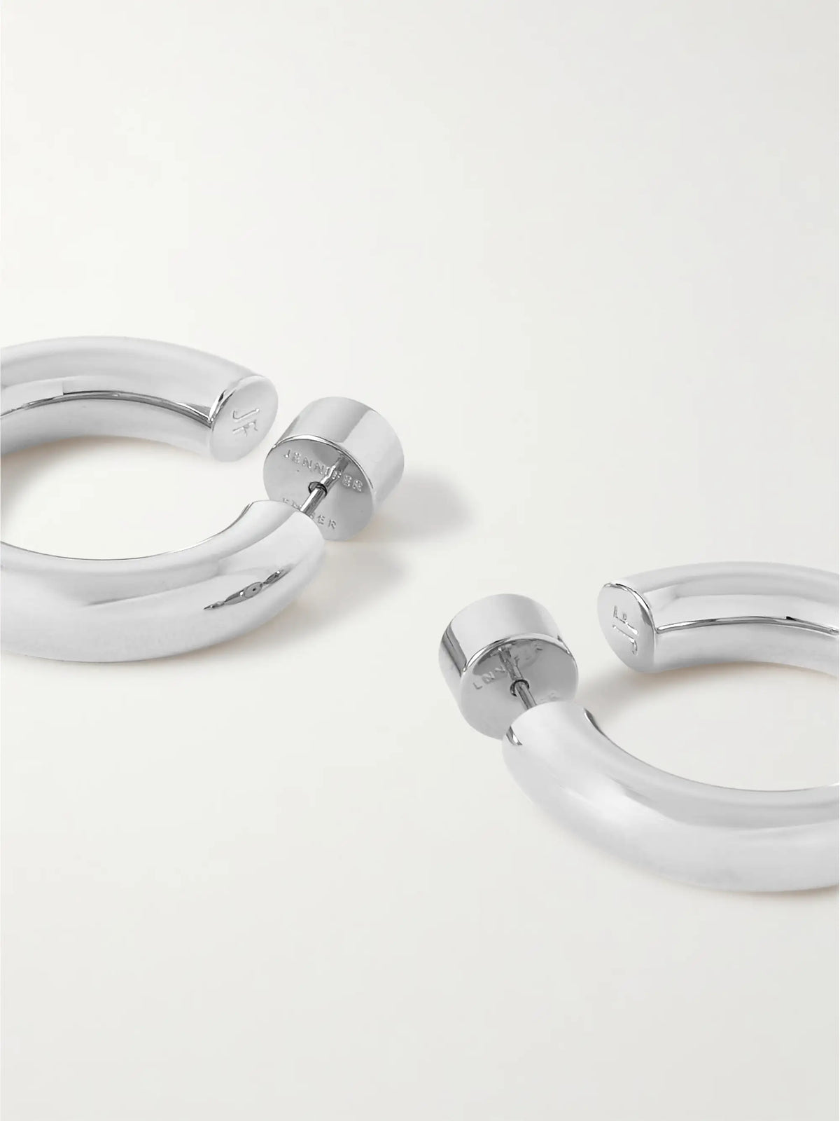 Natasha Huggies Silver-tone Hoop Earrings