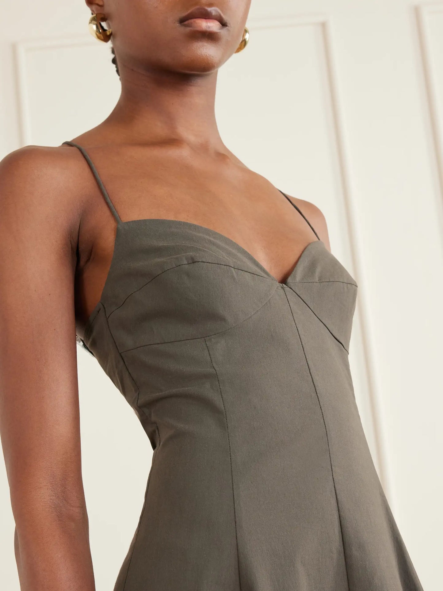 Cami Stretch Cotton-blend Poplin Midi Dress