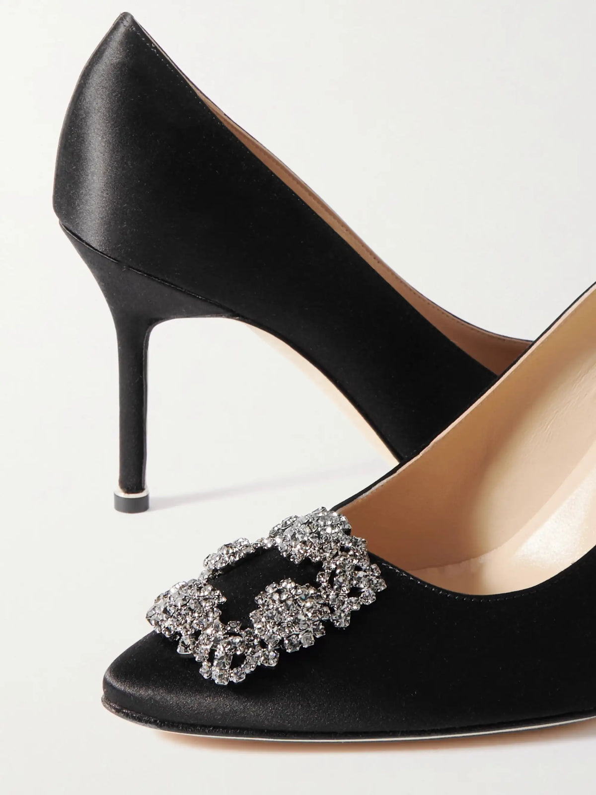 Hangisi 90 Crystal-embellished Satin Pumps
