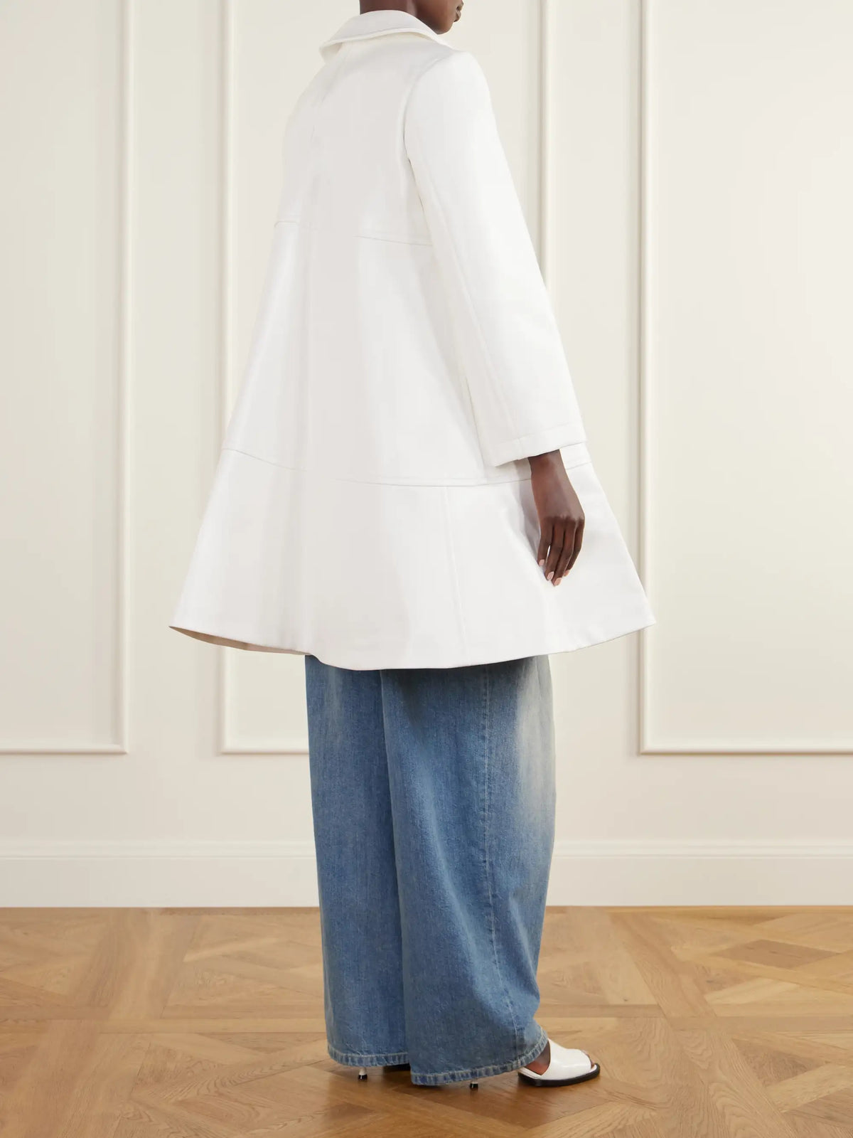 Comme des Garçons GIRL Double-breasted Tiered Glossed Coat
