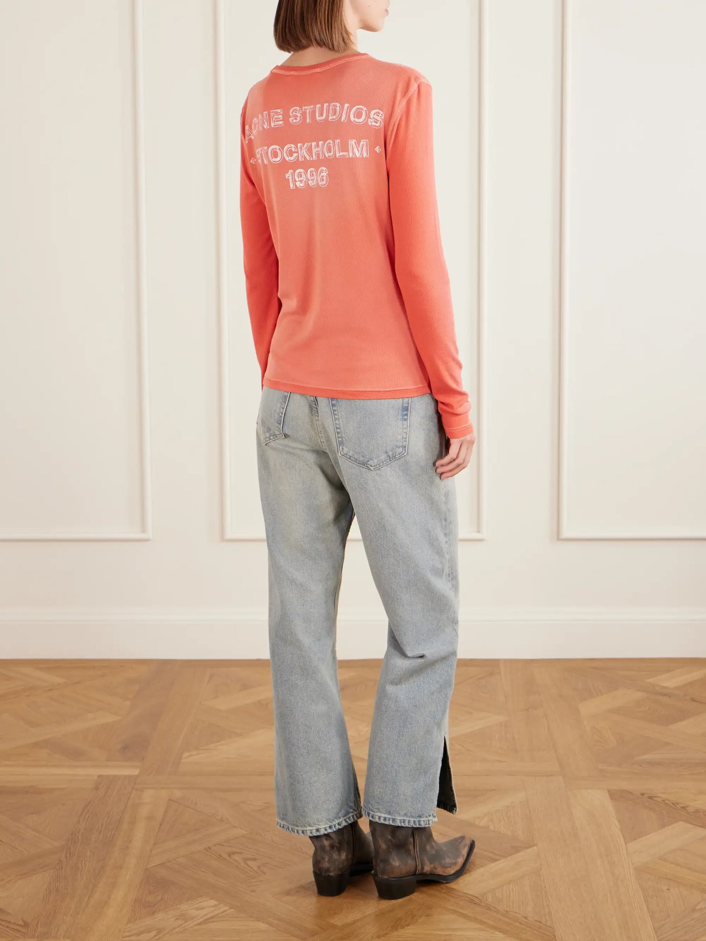 Einso Printed Ribbed Jersey T-shirt