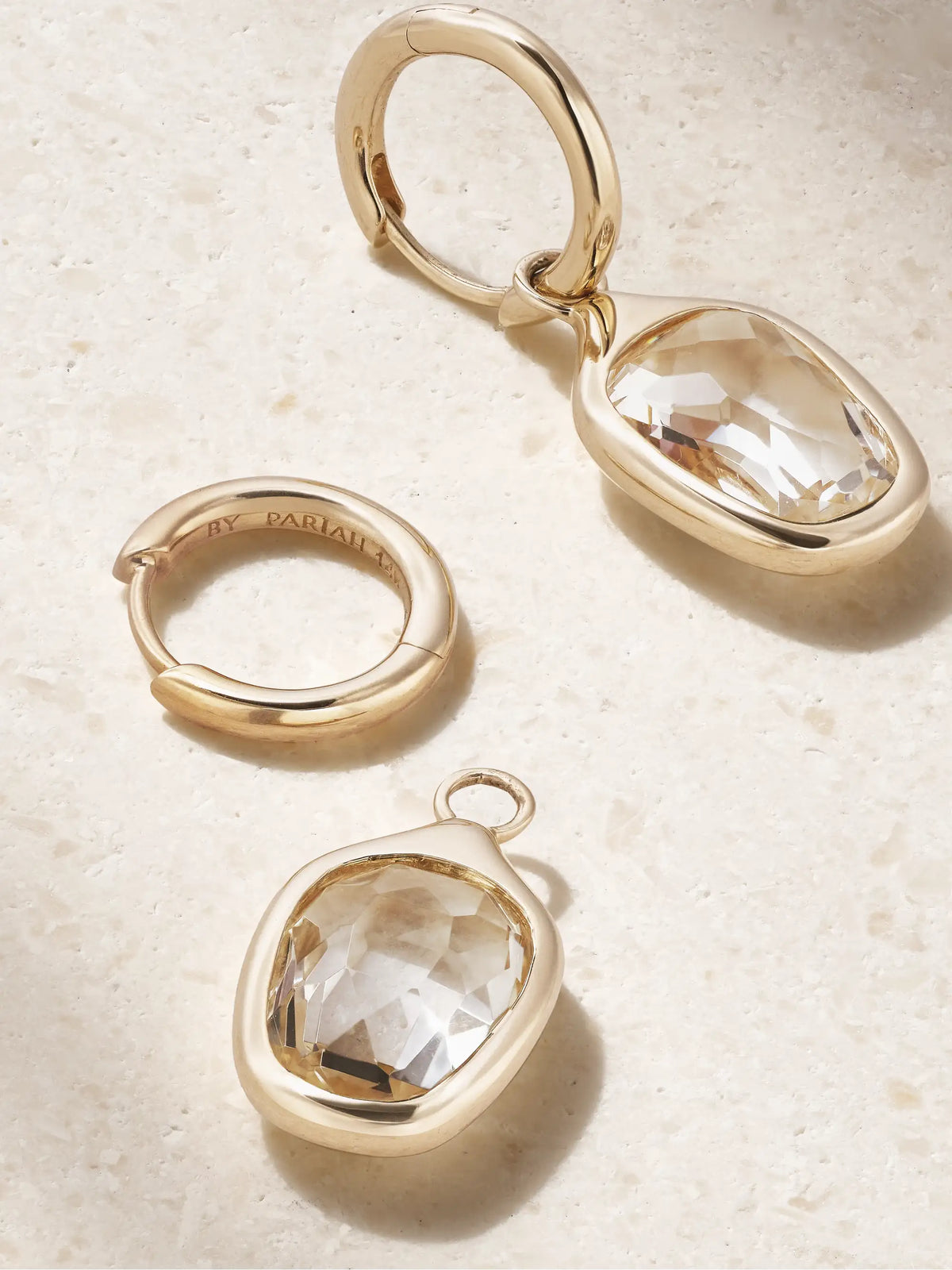 Orbit Prism 14-karat Recycled Gold Topaz Hoop Earrings