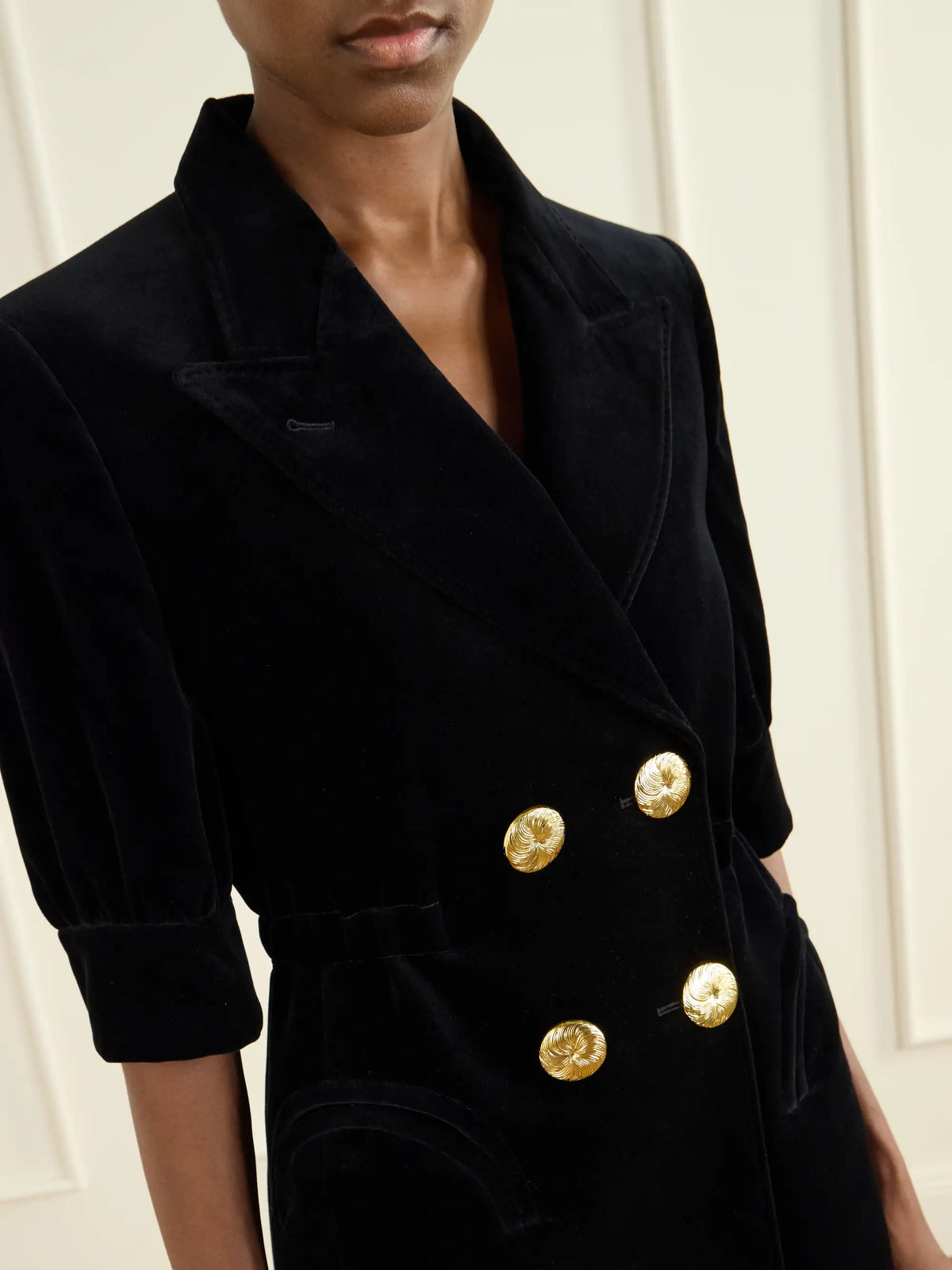 BLAZÉ Milano Anyway Embellished Cotton-velvet Mini Dress