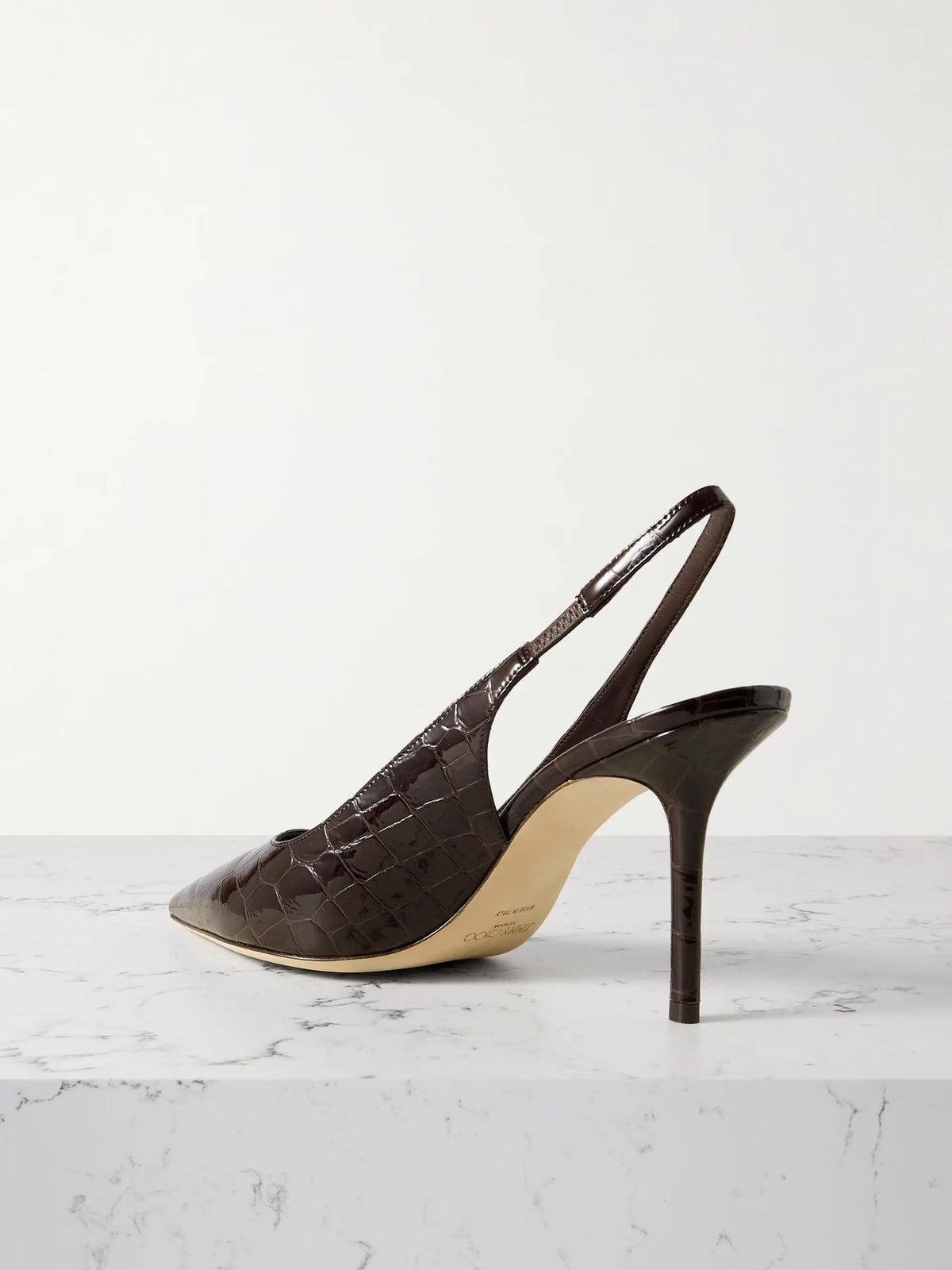 Love 85 Croc-effect Leather Slingback Pumps
