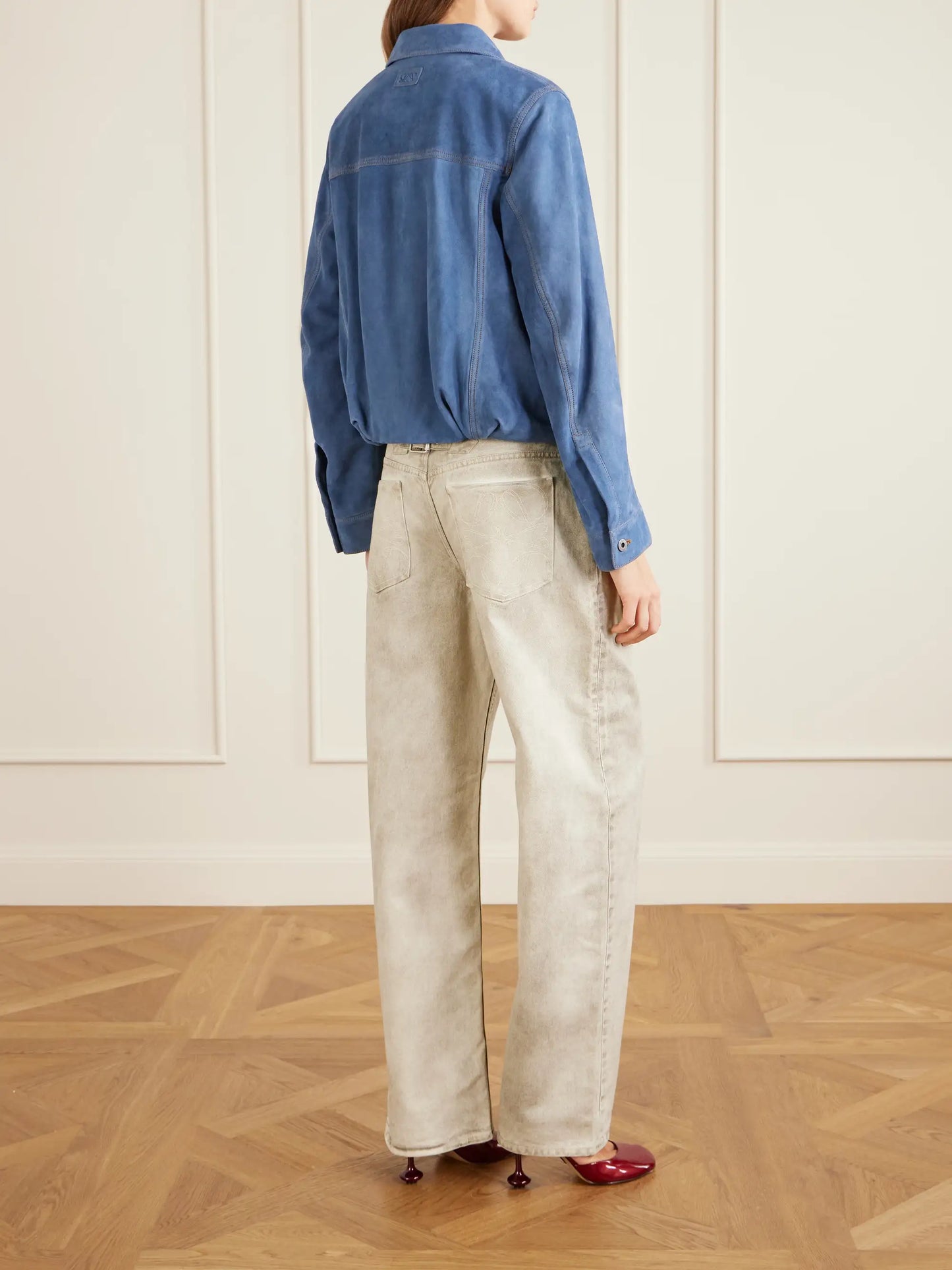 Gathered Suede Jacket
