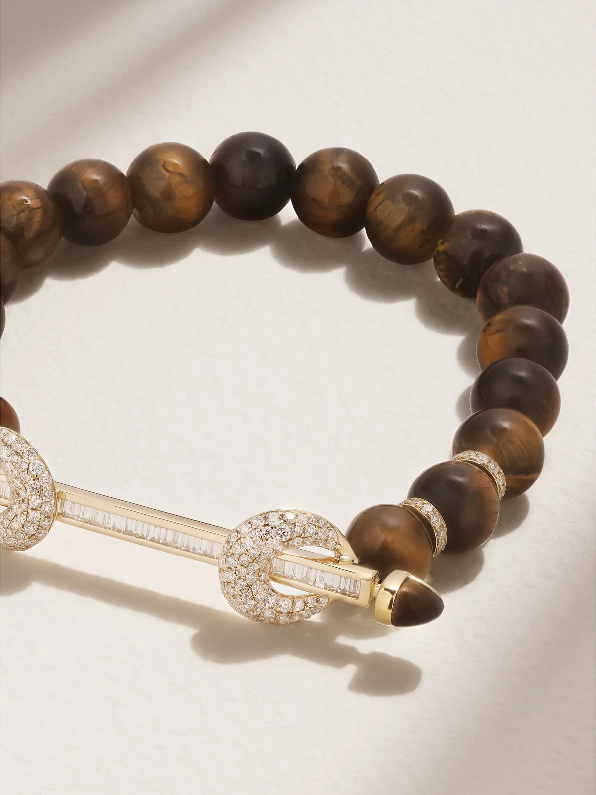 Chakra 18-karat Gold, Tiger's Eye And Diamond Bracelet