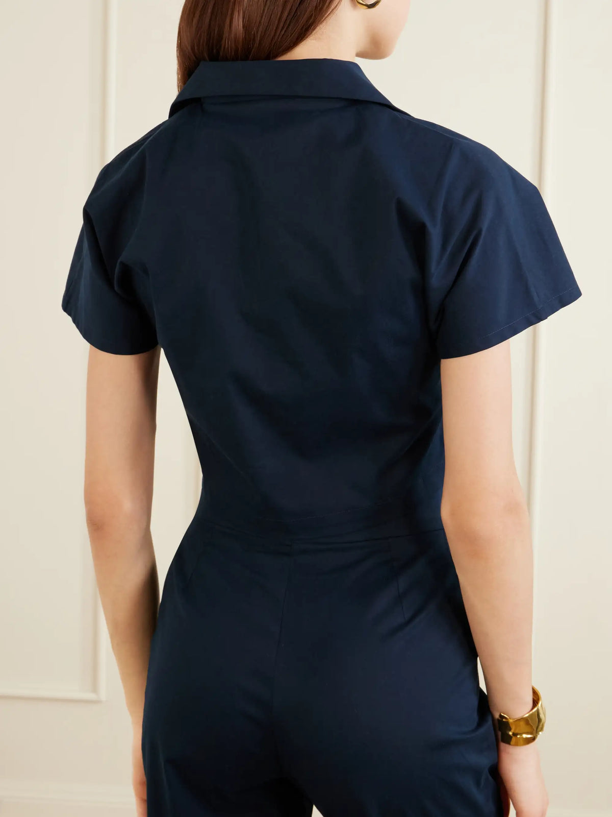 Tilda Cropped Tie-front Cotton-blend Shirt